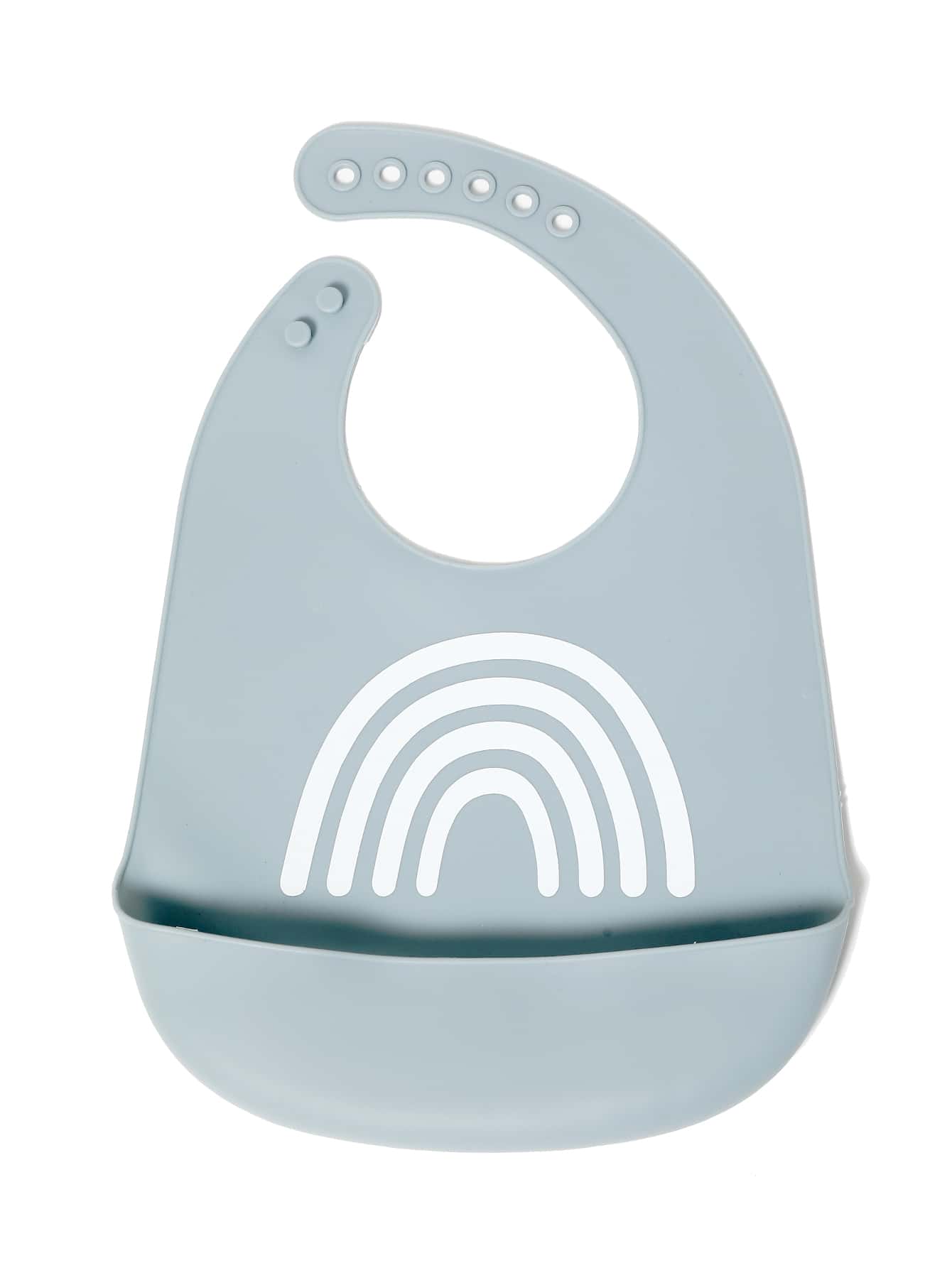 Rainbow Striped Pattern Silicone Baby Bib