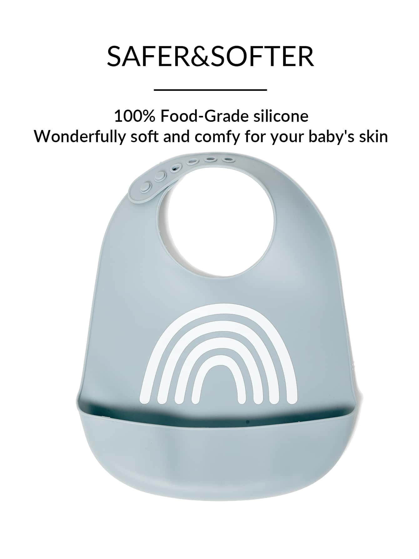Rainbow Striped Pattern Silicone Baby Bib