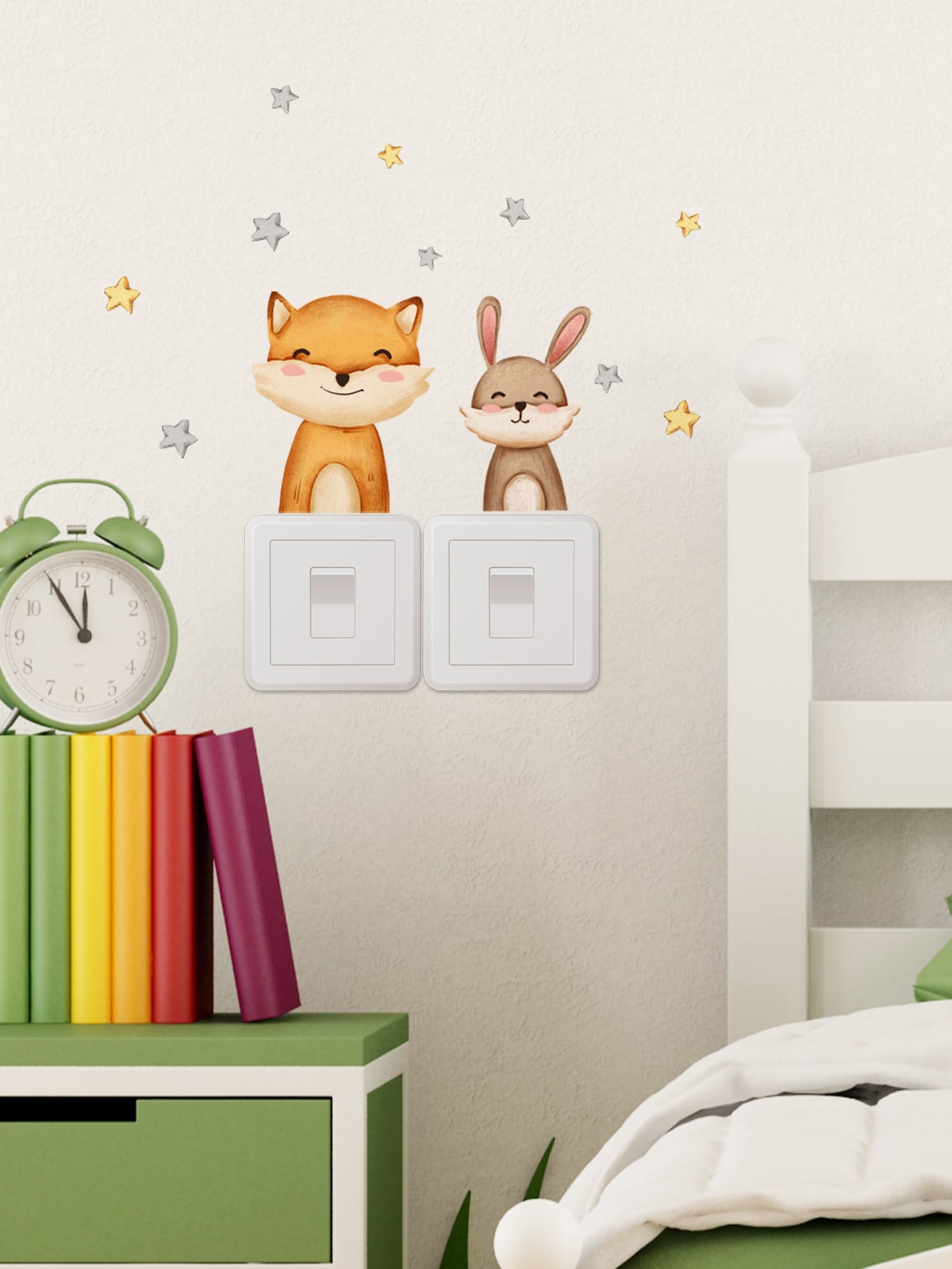 1pc Cartoon Animal Pattern Switch Outlet Wall Sticker