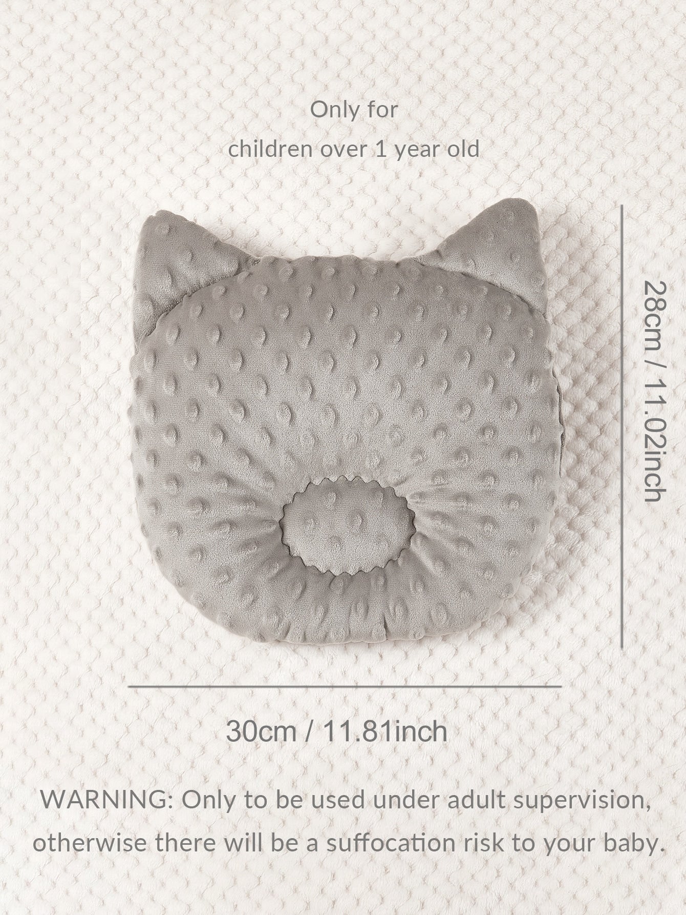 1pc Baby Solid Plush Pillow