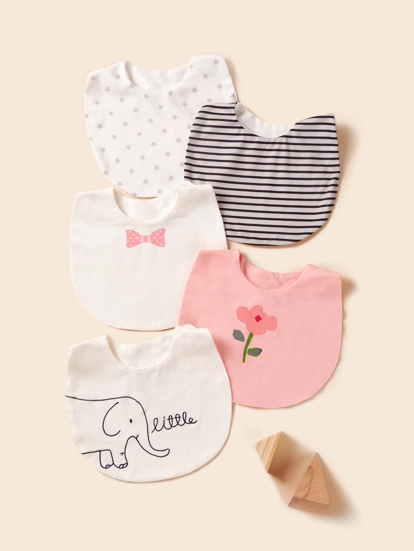 2pcs Baby Random Pattern Bib