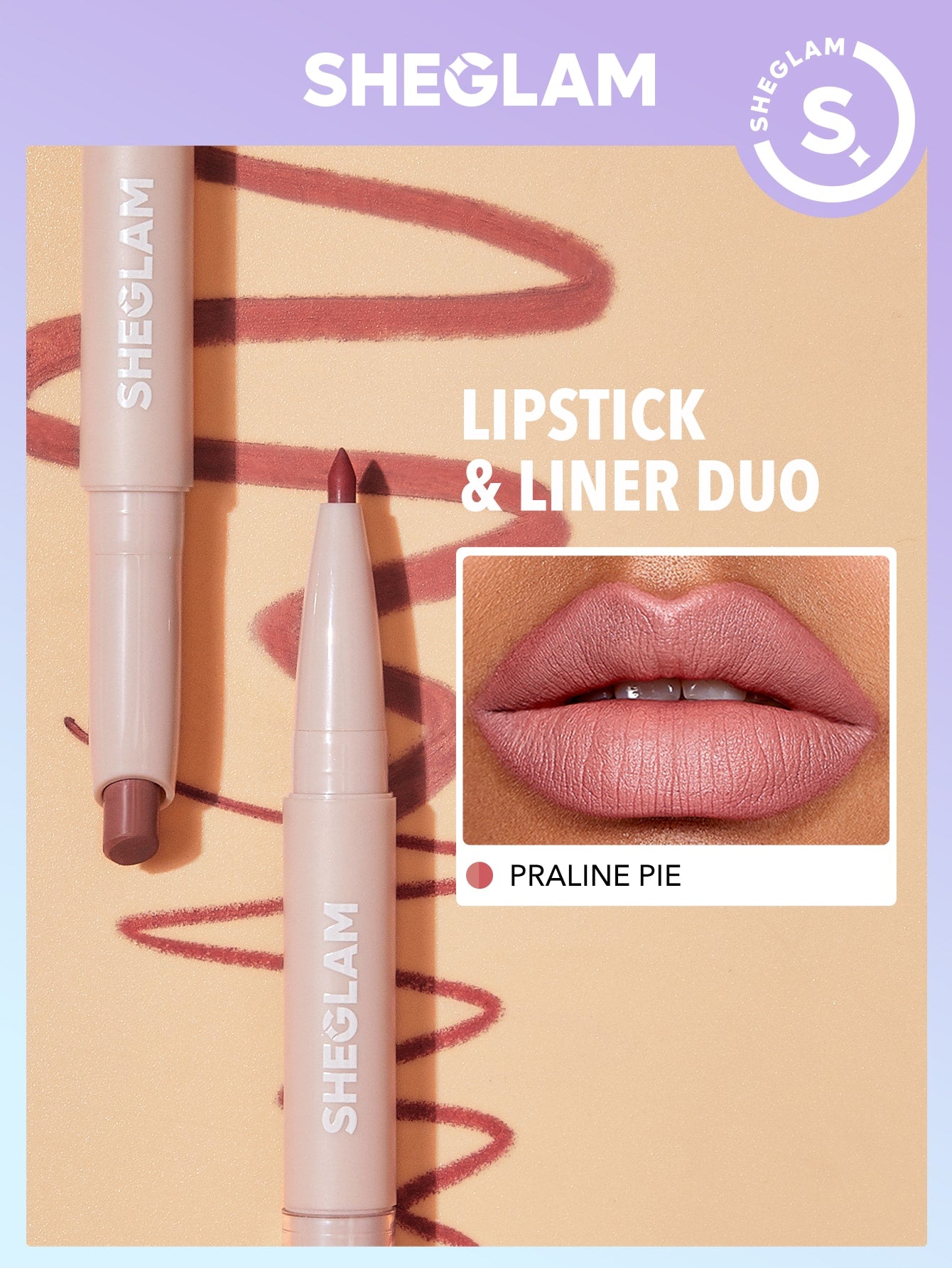 SHEGLAM Glam 101 Lipstick Liner Duo Deep Caramel