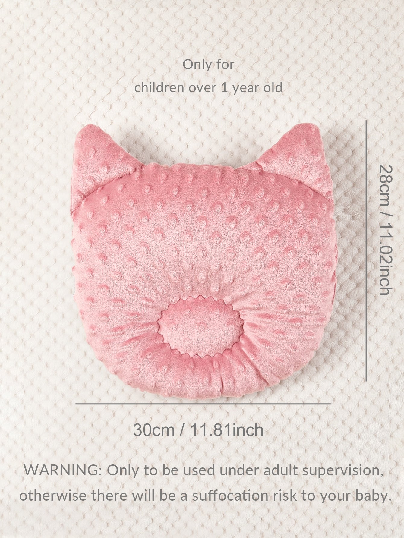 1pc Baby Solid Plush Pillow