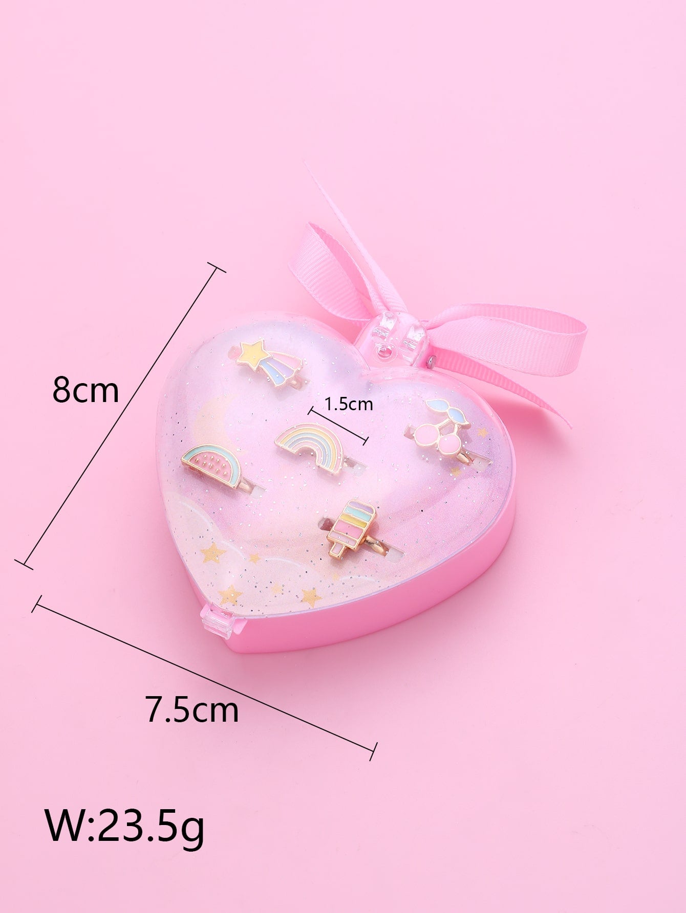 5pcs Girls Watermelon Cherry Decor Cuff Ring