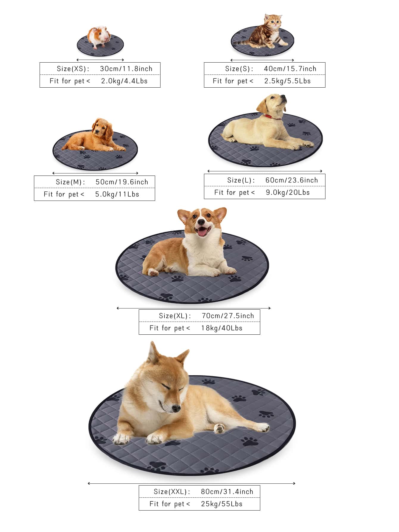 1pc Paw Print Pet Mat