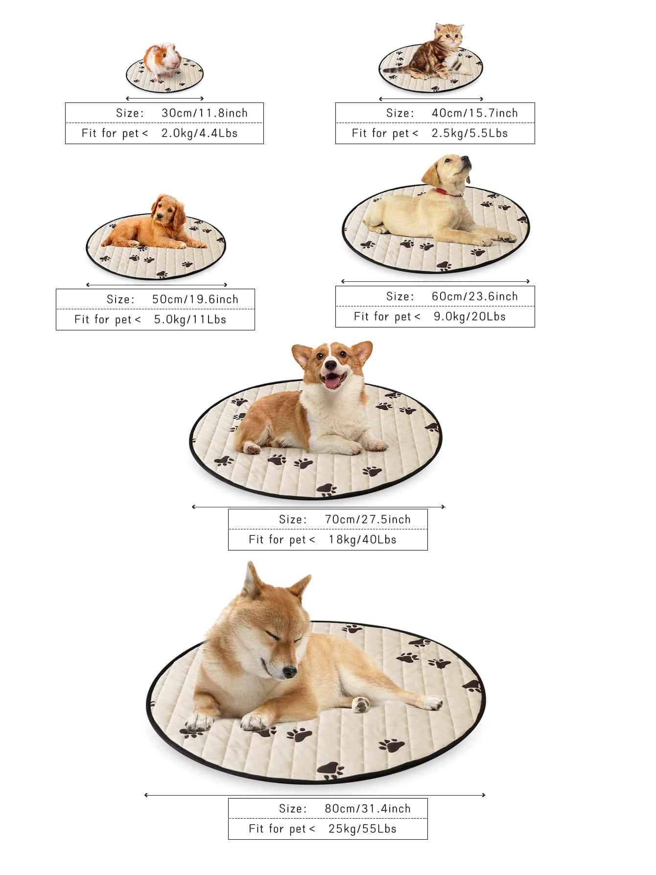 1pc Paw Print Pet Mat