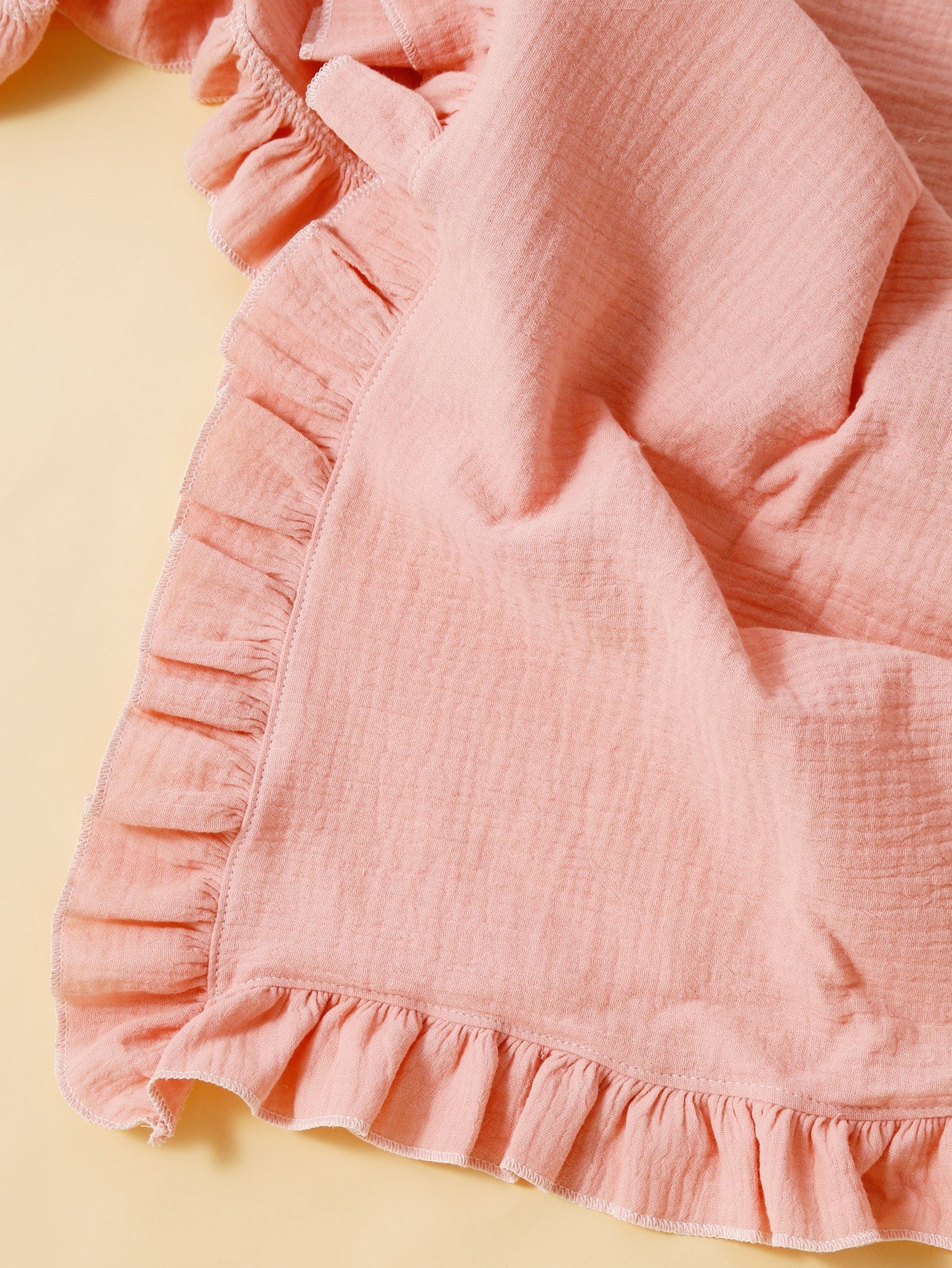 1pc Baby Ruffle Trim Swaddling Blanket