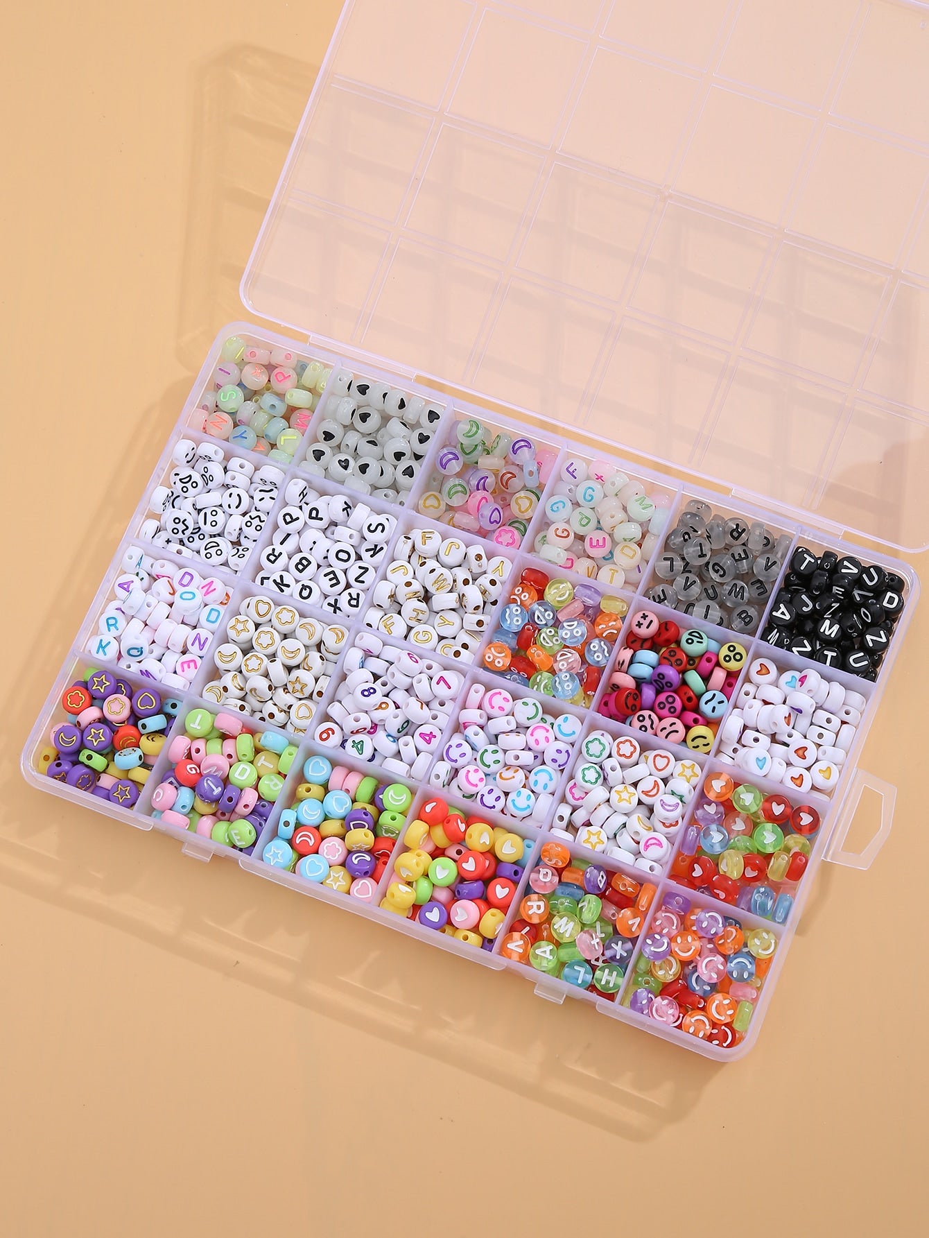 1box Heart Letter Detail Bead