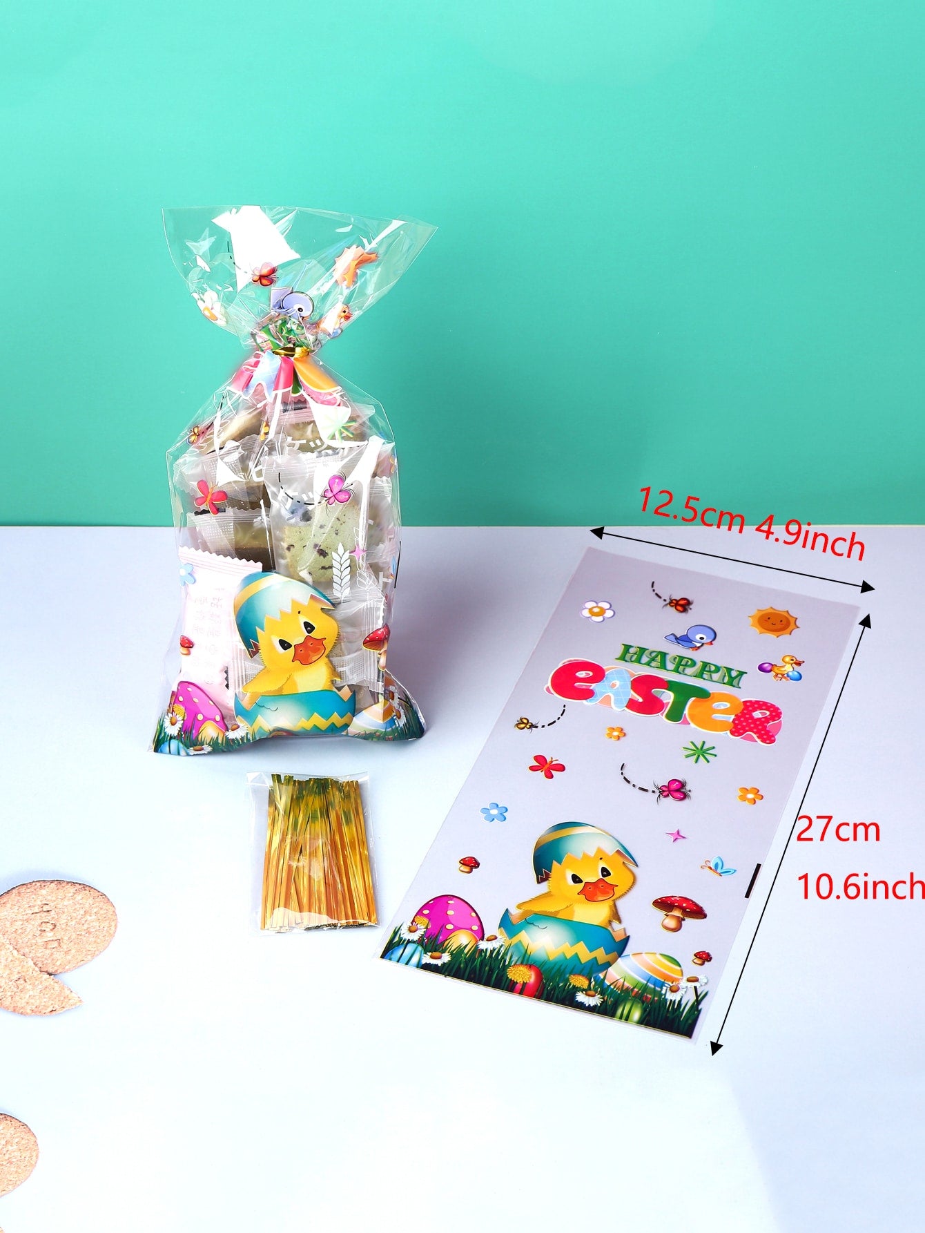 50pcs Easter Rabbit Slogan Graphic Packaging Bag