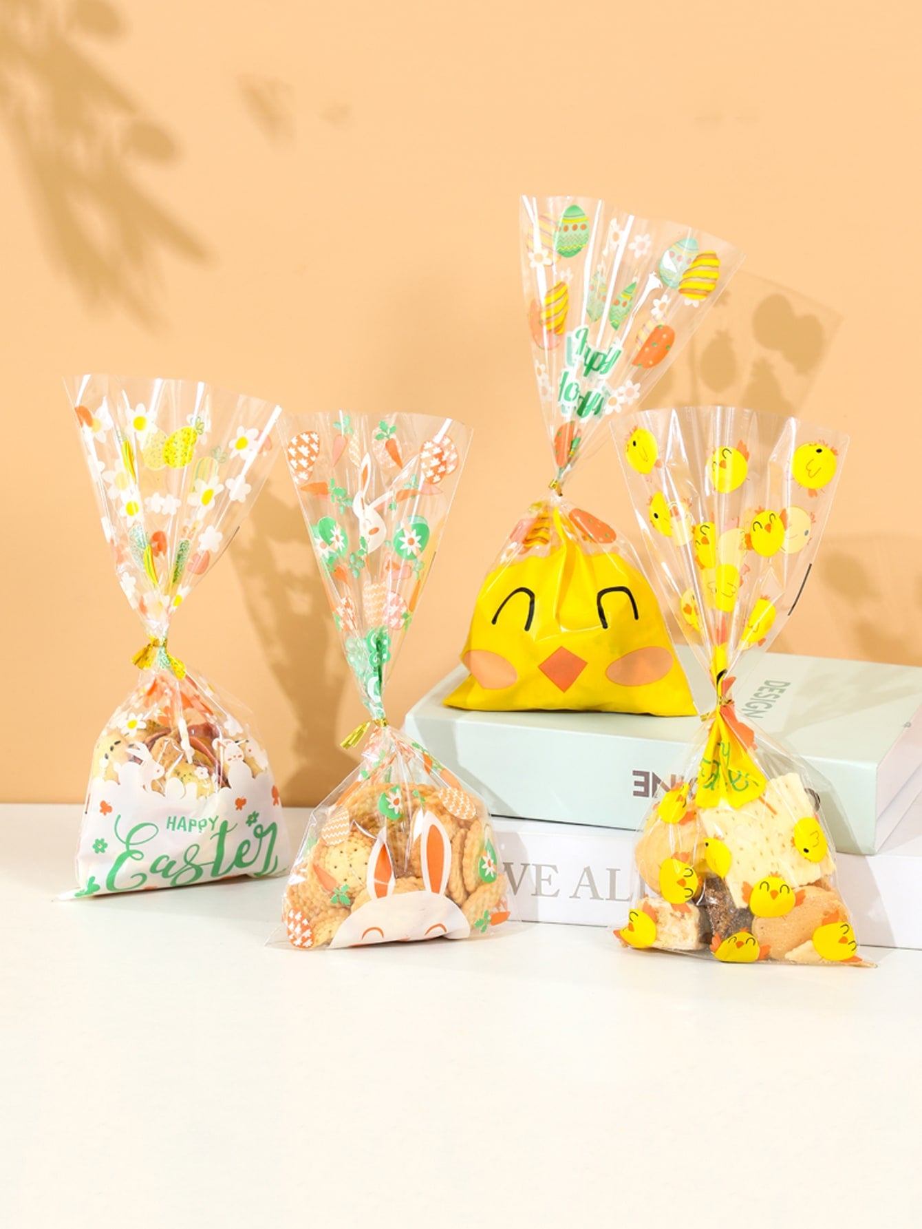 50pcs Easter Rabbit Slogan Graphic Packaging Bag