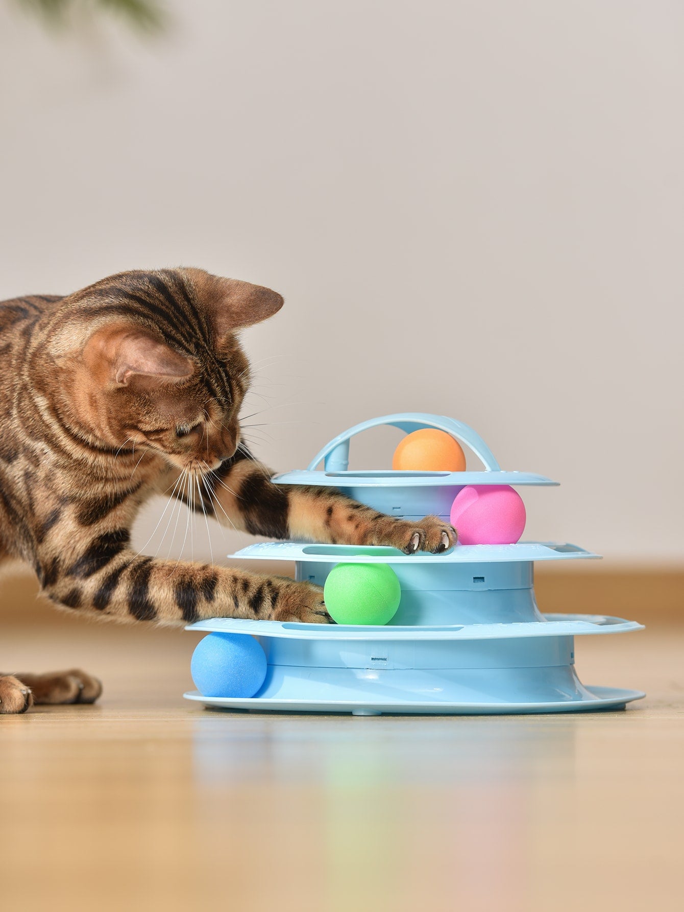 1pc Multi-layer Ball Decor Cat Teaser Toy