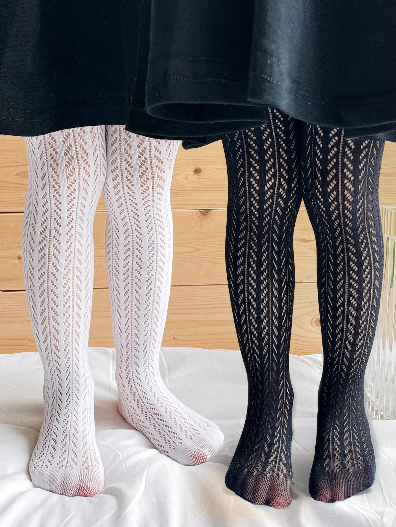 2pairs Toddler Girls Hollow Out Tights