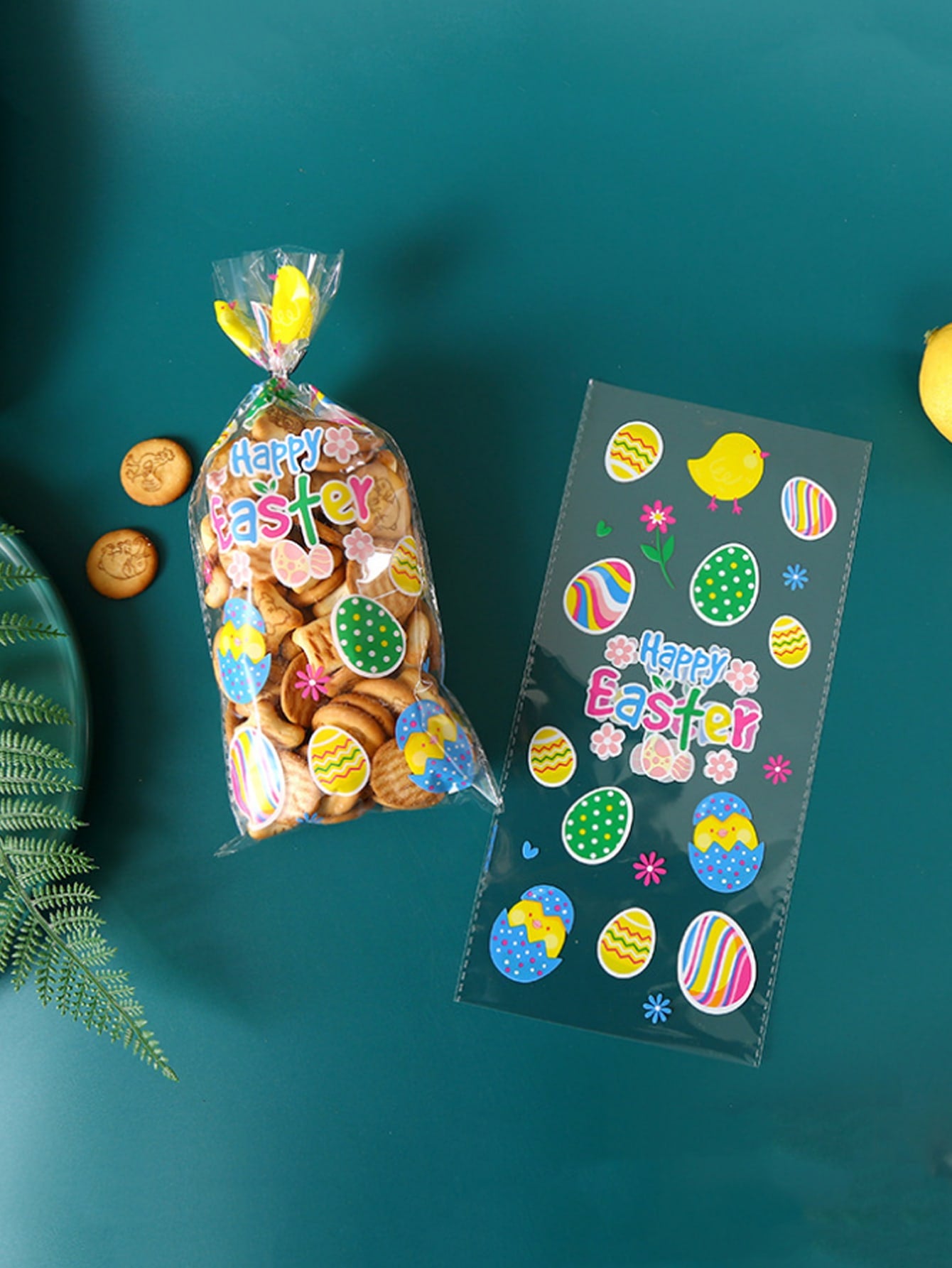 50pcs Easter Rabbit Slogan Graphic Packaging Bag
