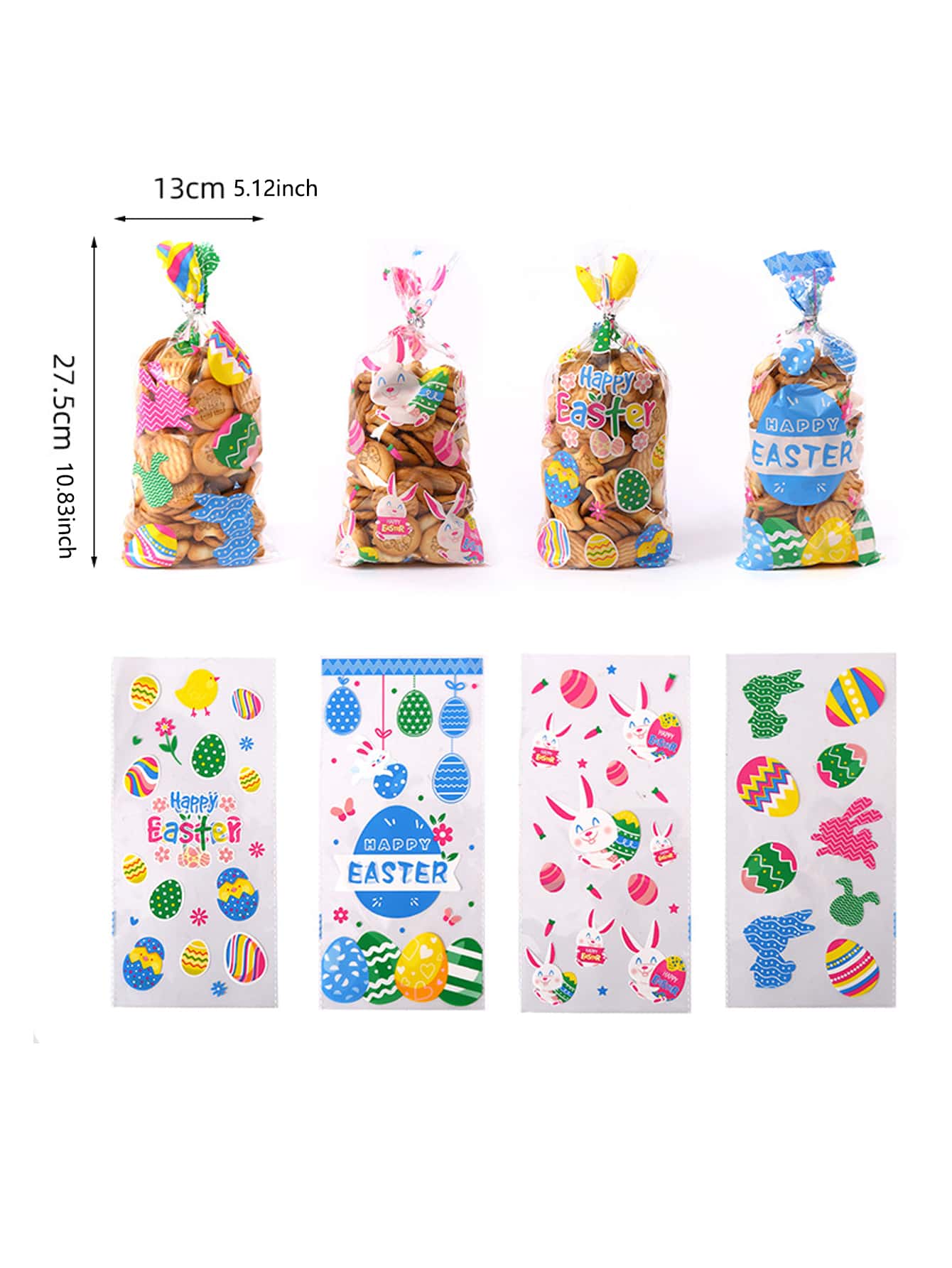 50pcs Easter Rabbit Slogan Graphic Packaging Bag