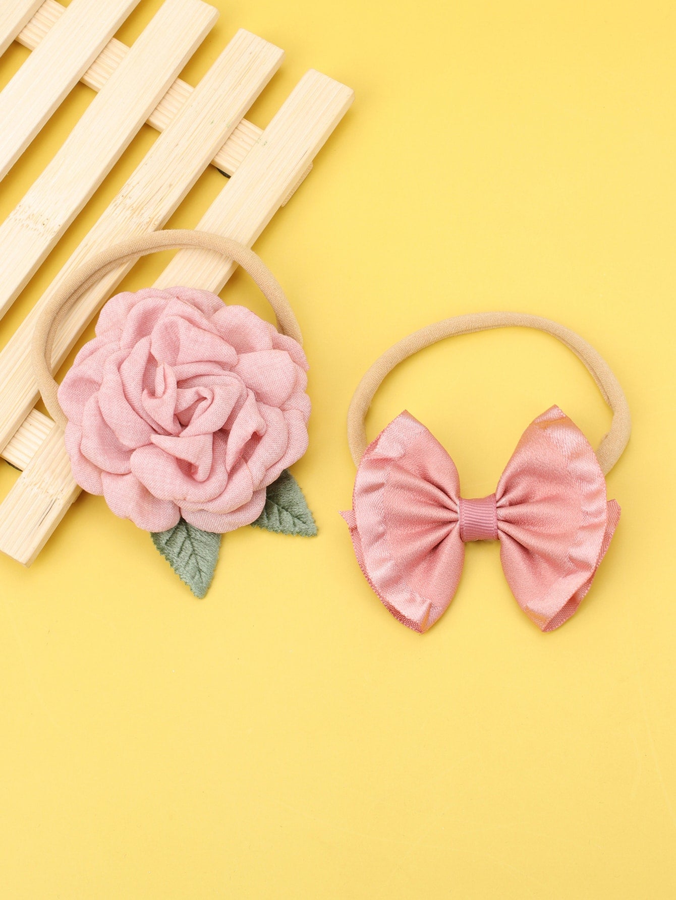 2pcs Baby Flower Bow Decor Hairband