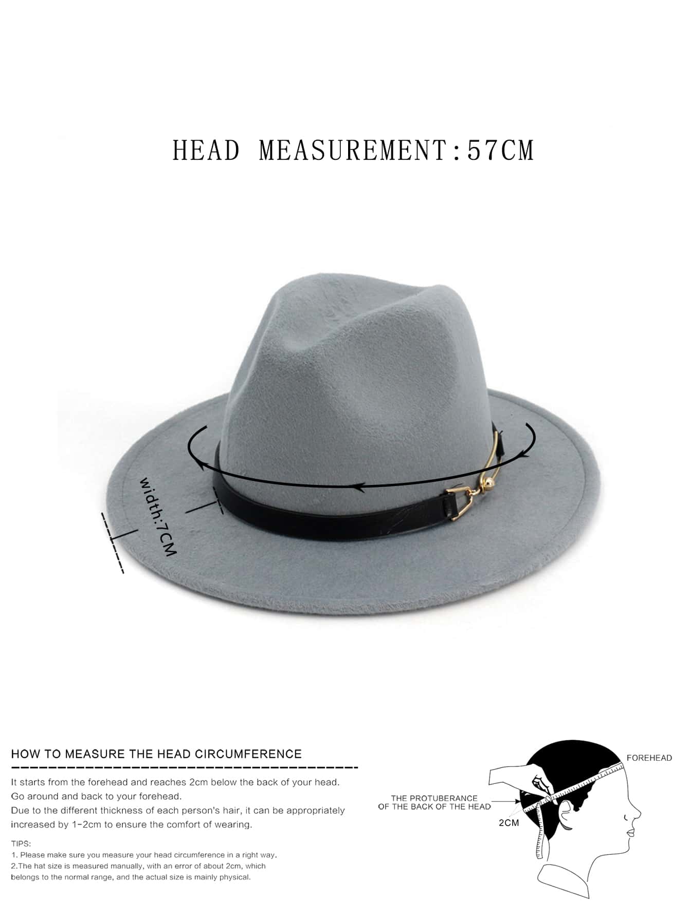 Belt Decor Fedora Hat