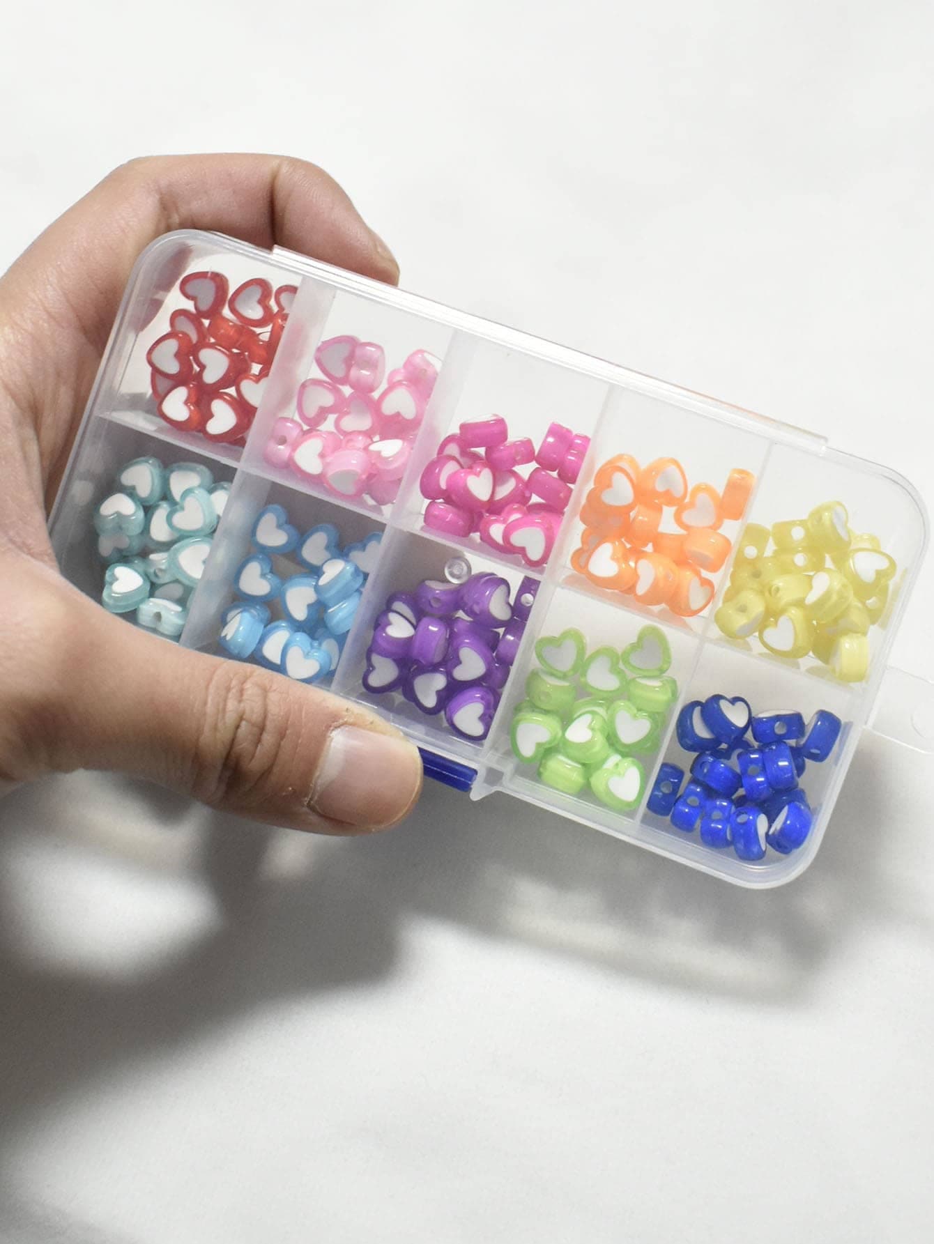 1box Heart Shaped DIY Bead 1box Elastic String
