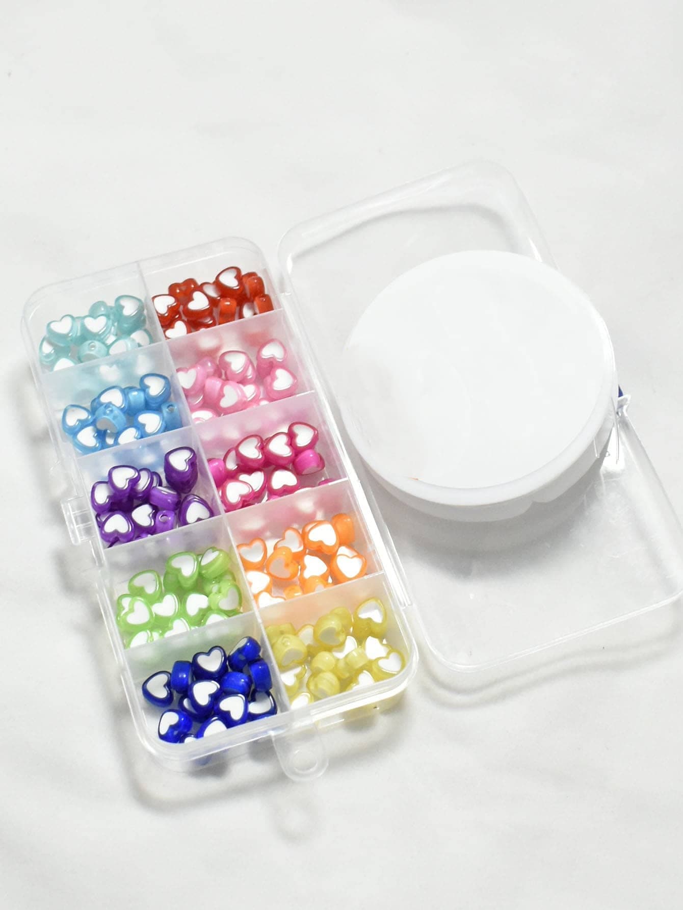 1box Heart Shaped DIY Bead 1box Elastic String