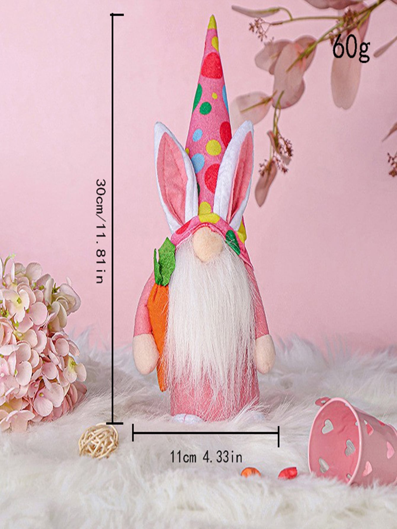 1pc Non woven Fabric Gnome Decoration Ear Decor Gnome Ornament For Easter