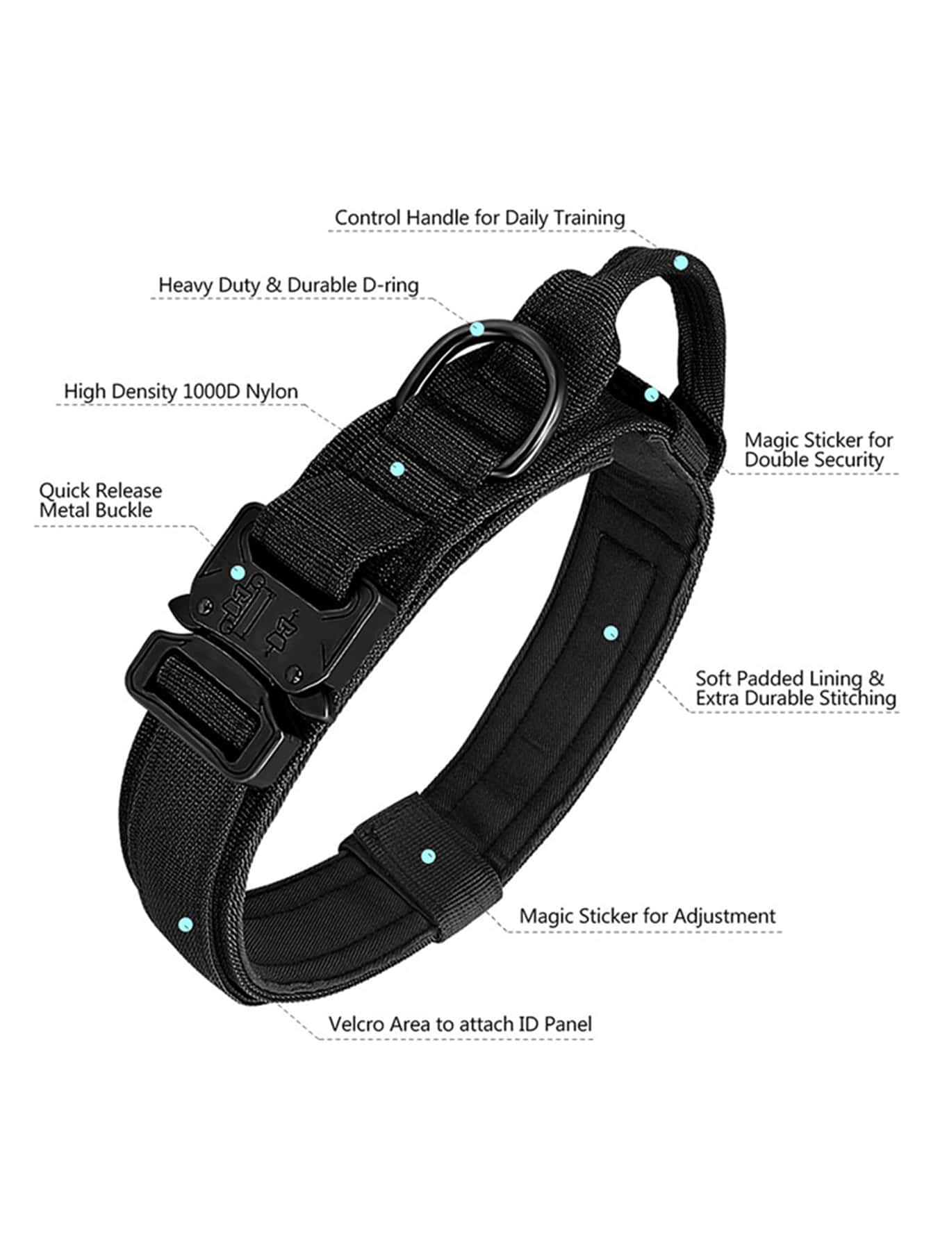 1pc Adjustable Pet Collar 1pc Pet Leash