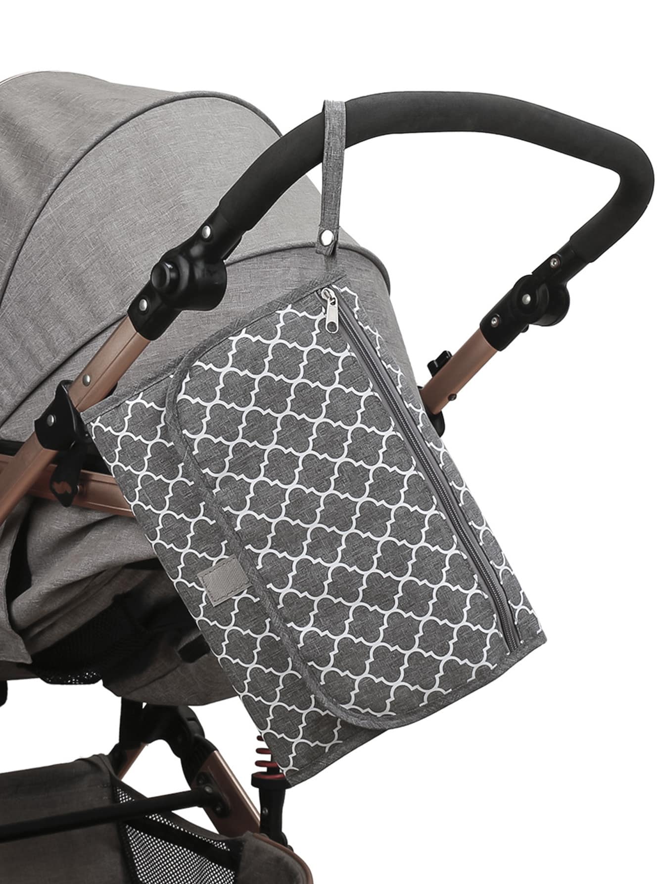 1pc Baby Geometric Pattern Portable Waterproof Diaper Bag