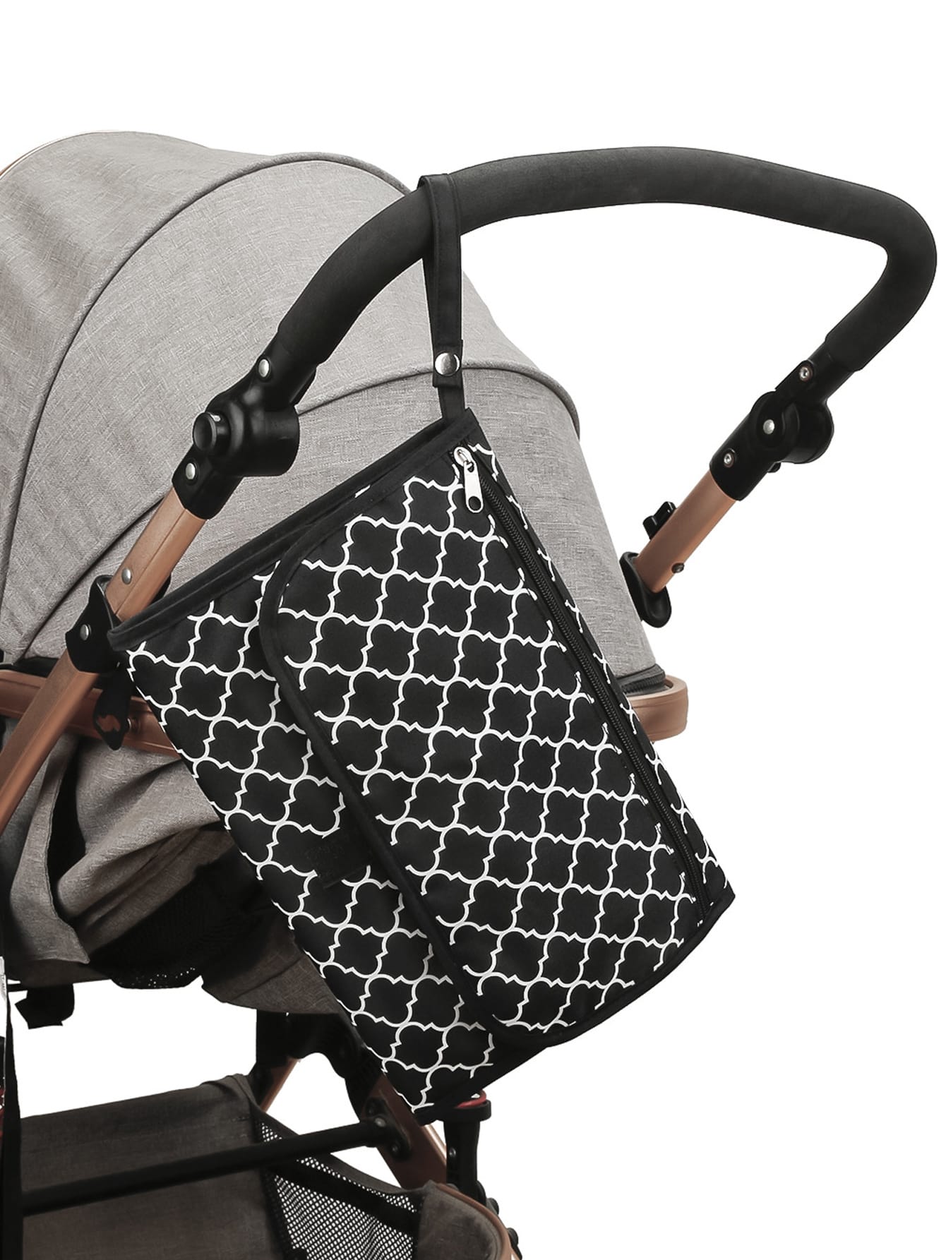 1pc Baby Geometric Pattern Portable Waterproof Diaper Bag