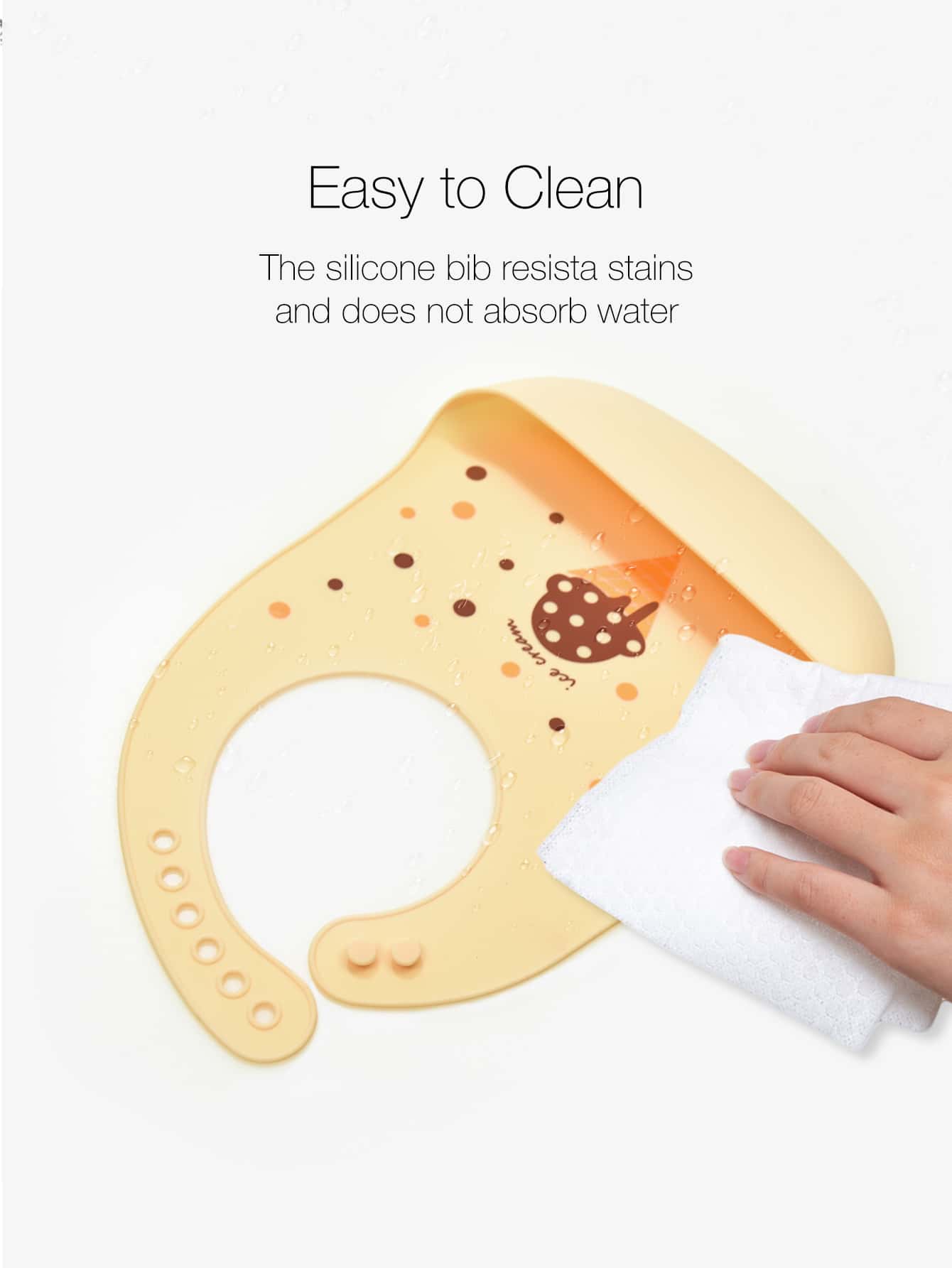 2pcs Baby Ice Cream & Frog Pattern Bib