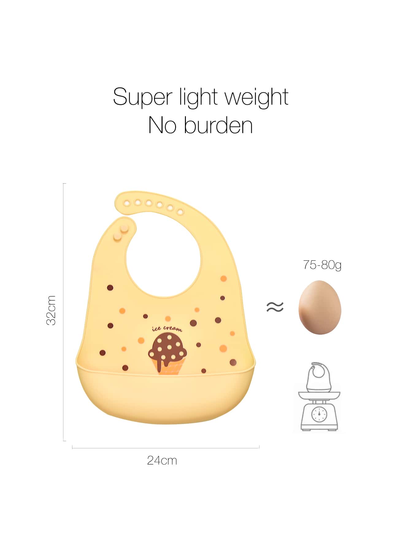2pcs Baby Ice Cream & Frog Pattern Bib
