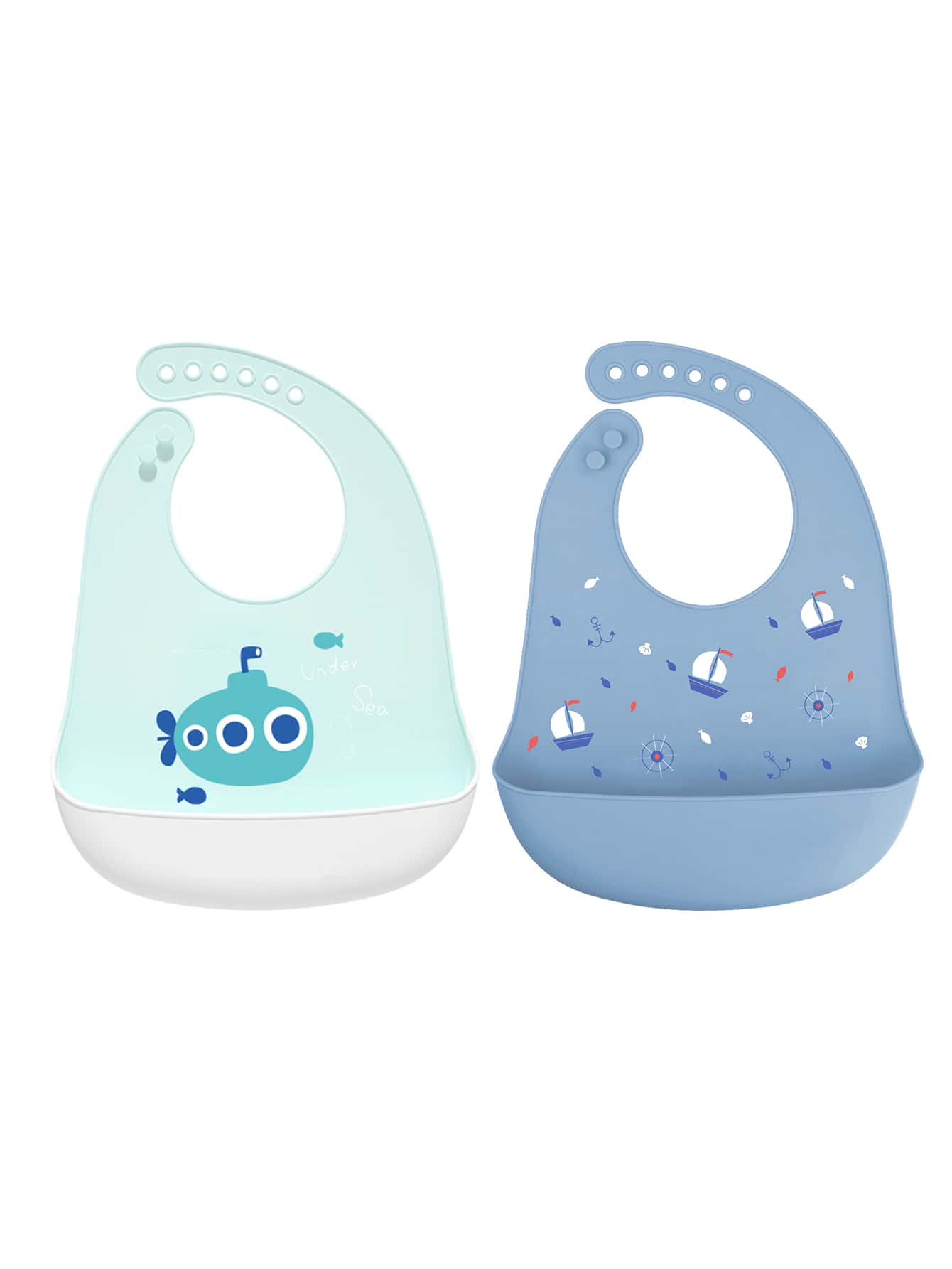 2pcs Baby Ice Cream & Frog Pattern Bib