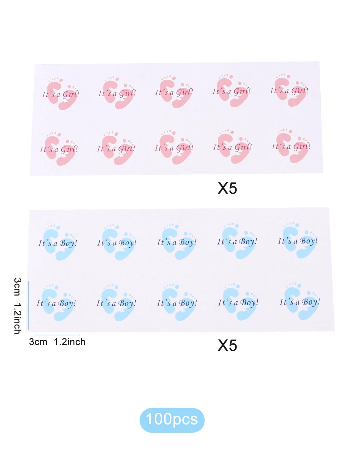 100pcs Feet & Slogan Graphic Gift Sticker, Paper Gift Label Sticker For Party