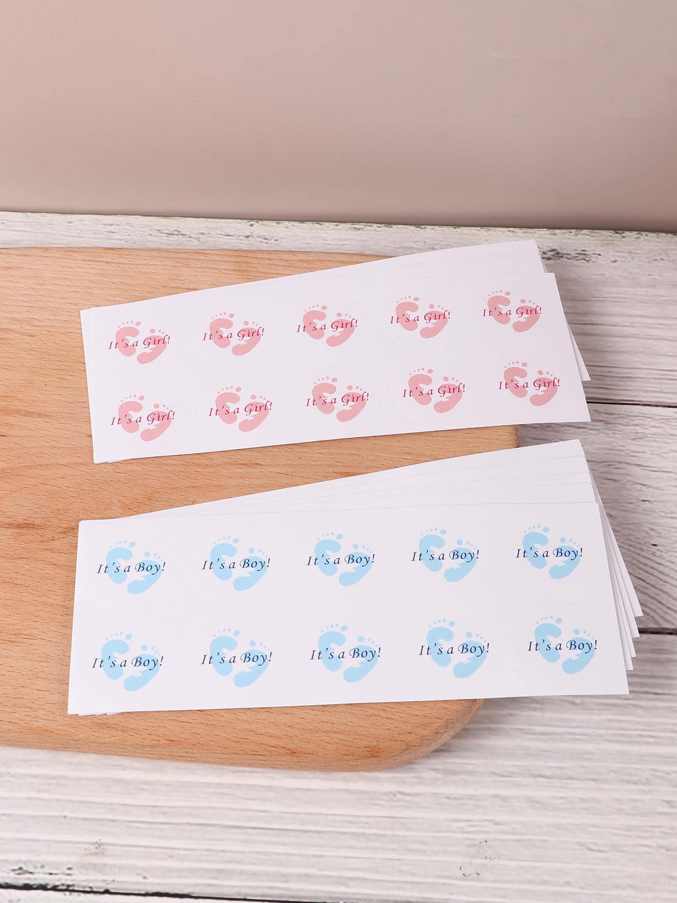 100pcs Feet & Slogan Graphic Gift Sticker, Paper Gift Label Sticker For Party