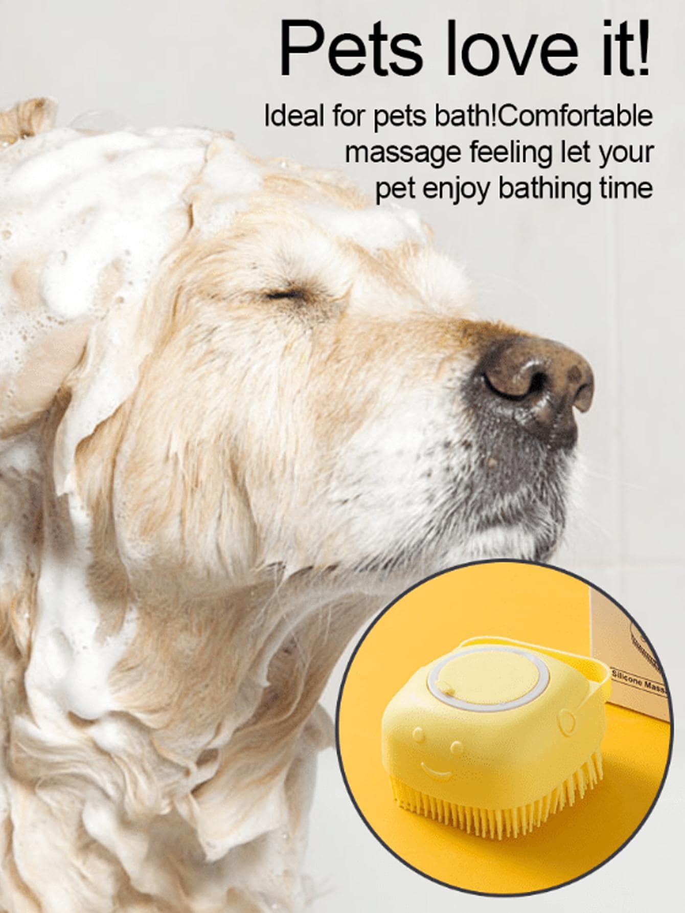1pc Softness Silicone Pet Brush Modern Multifunctional Dog Hair Massage Bath Brush For Home