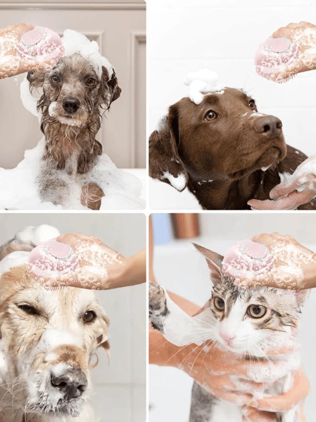 1pc Softness Silicone Pet Brush Modern Multifunctional Dog Hair Massage Bath Brush For Home