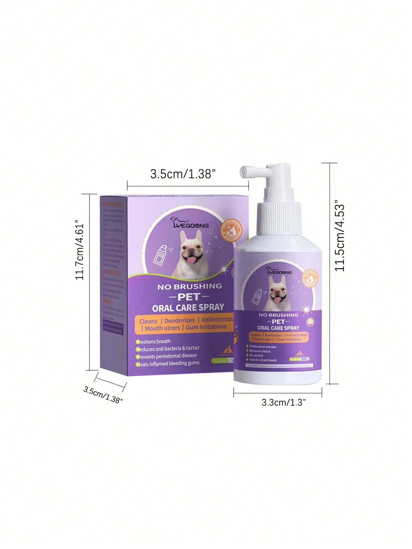 1pc Letter Graphic Pet Oral Care Spray For Dog And Cat For Cleaning