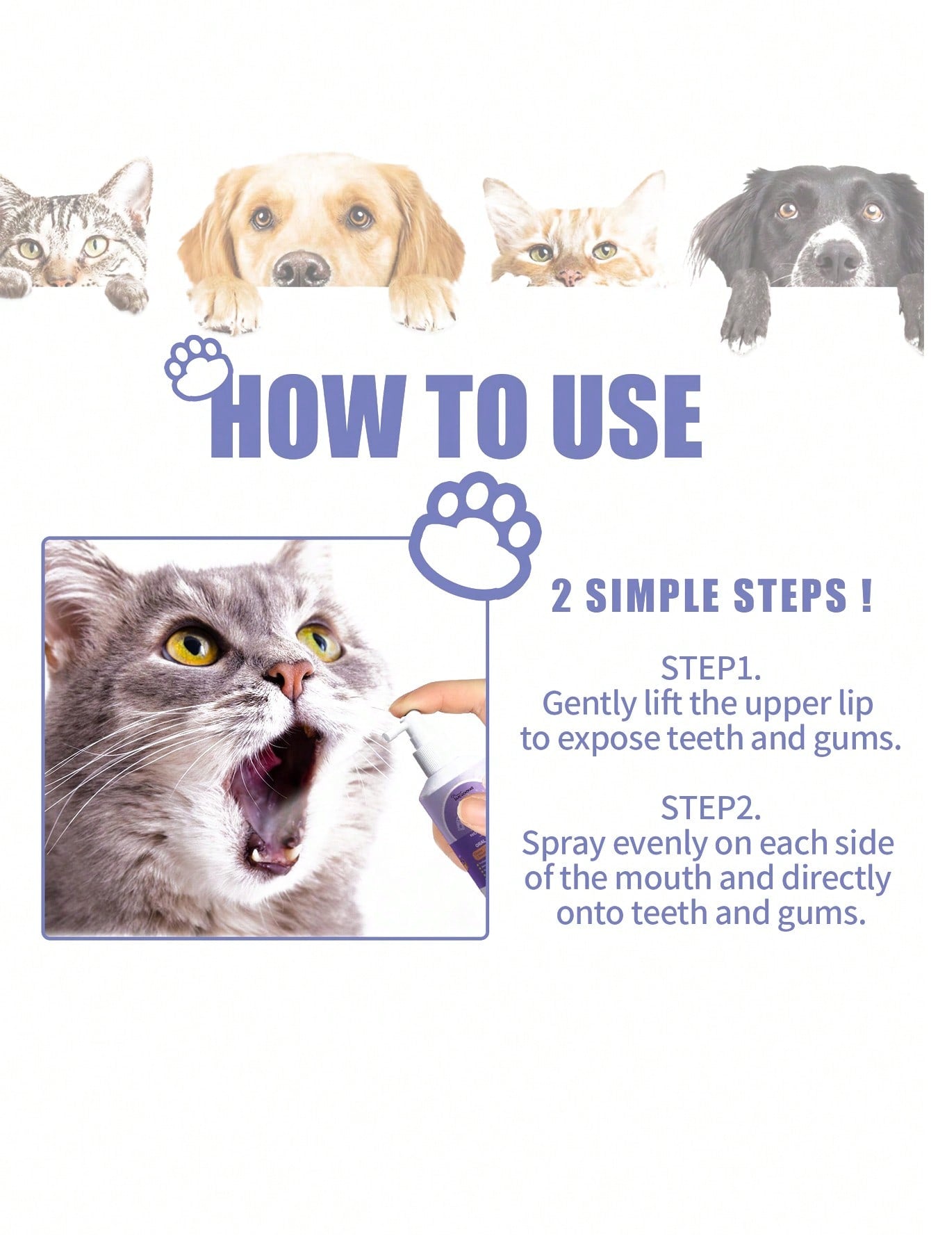 1pc Letter Graphic Pet Oral Care Spray For Dog And Cat For Cleaning
