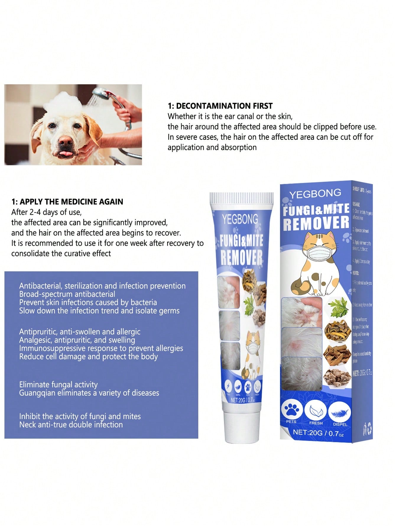 1pc Pet Mite Remover For Dog And Cat For Health Care