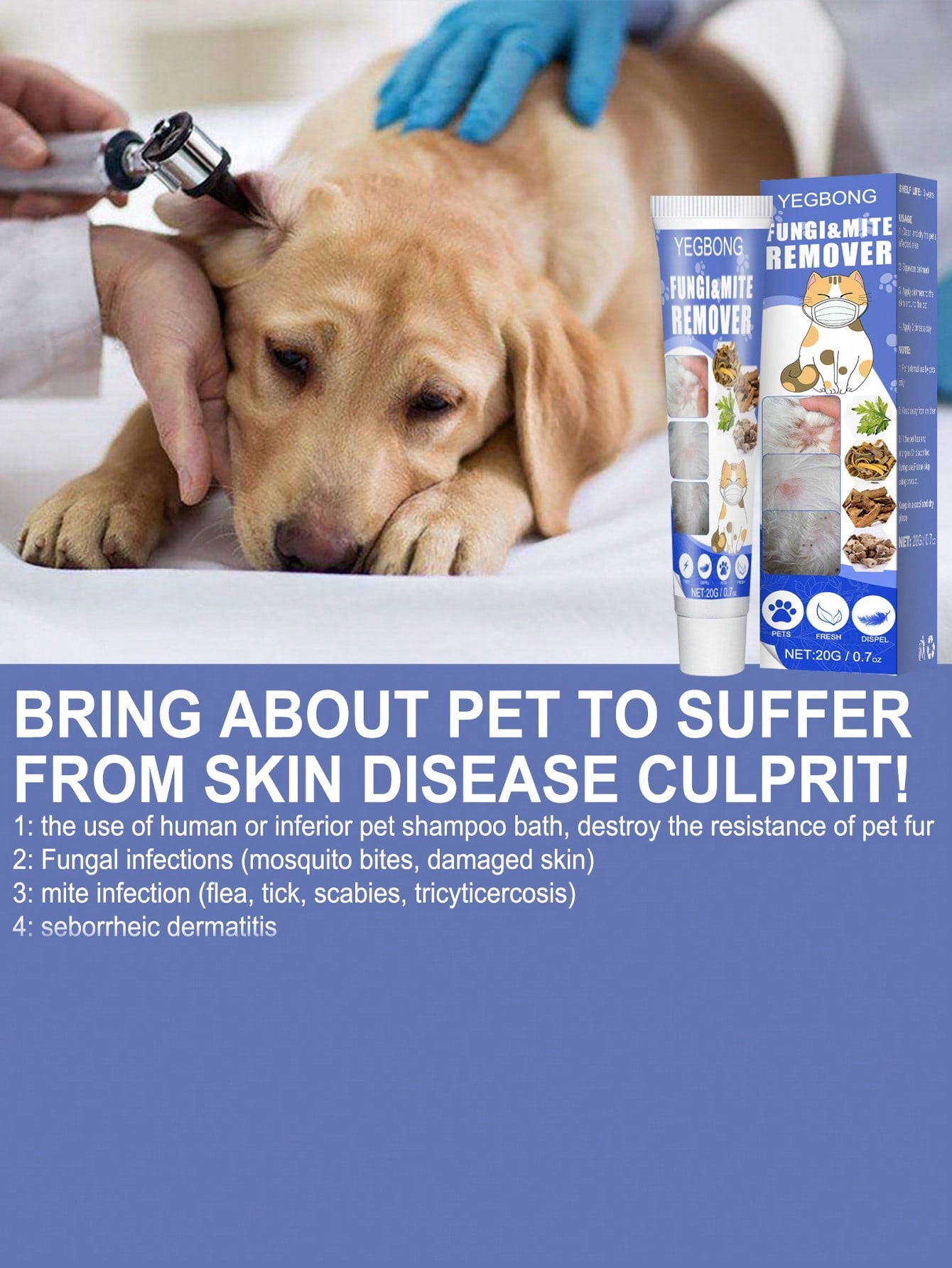1pc Pet Mite Remover For Dog And Cat For Health Care