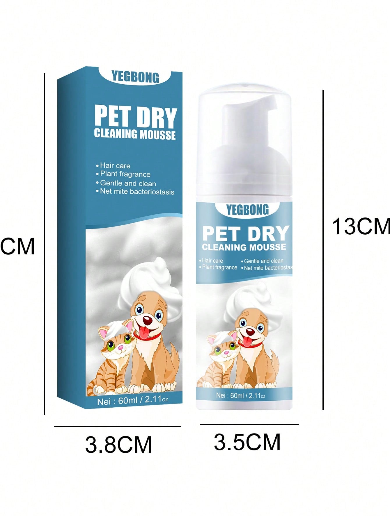 1pc Pet Dry Cleaning Mousse For Dog And Cat For Cleaning