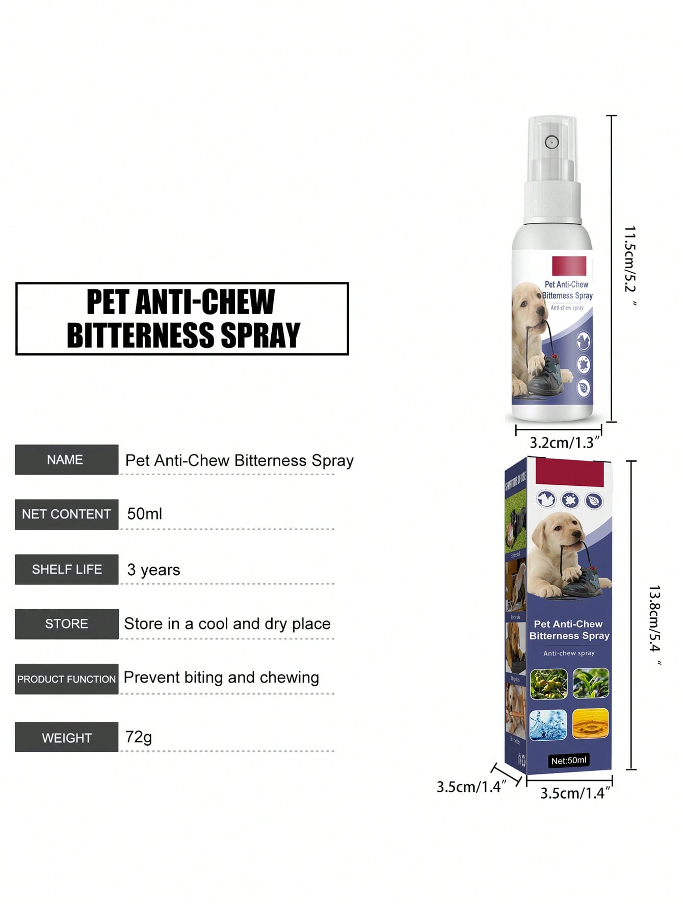 1pc Pet Anti chew Bitterness Spray For Dog And Cat For Cleaning