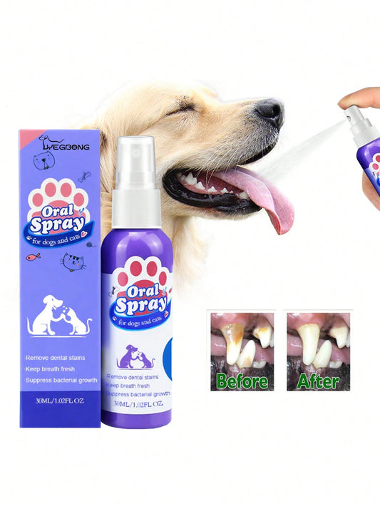 1pc Pet Oral Spray For Dog And Cat For Teeth Cleaning