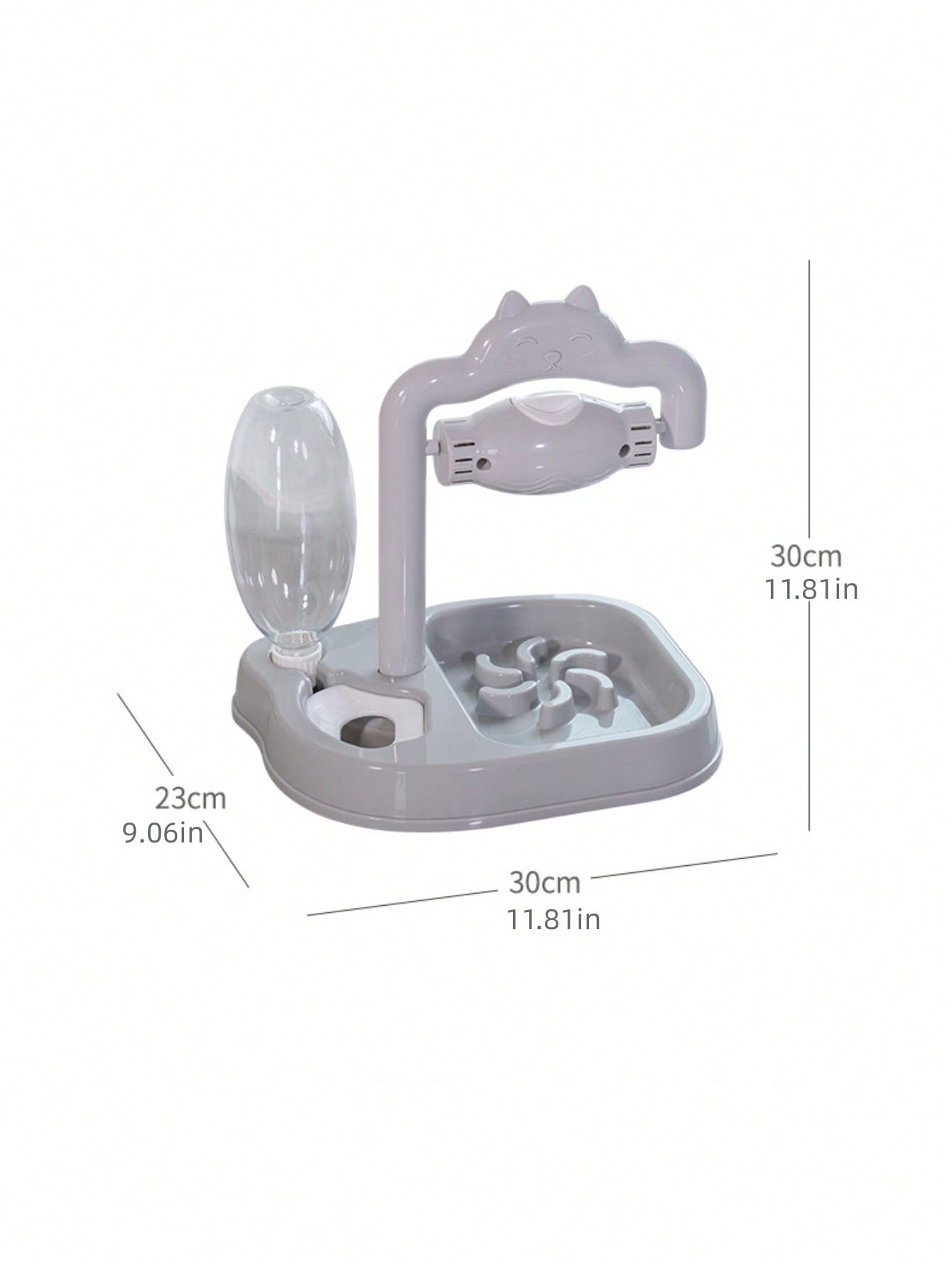 1pc Pet Bowl With Drinking Bottle For Cats And Dogs