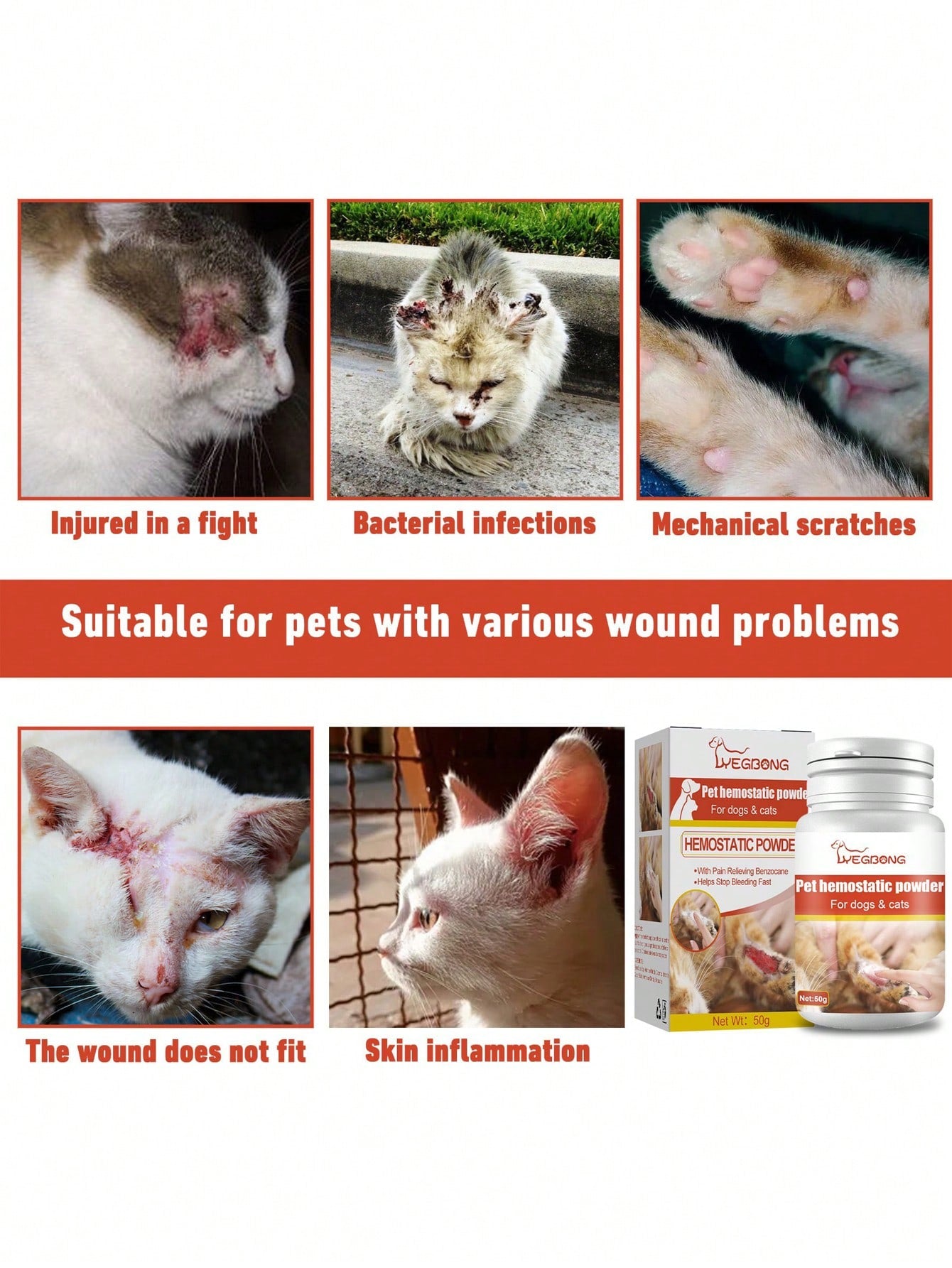 1pc Pet Hemostatic Powder For Dog Cat