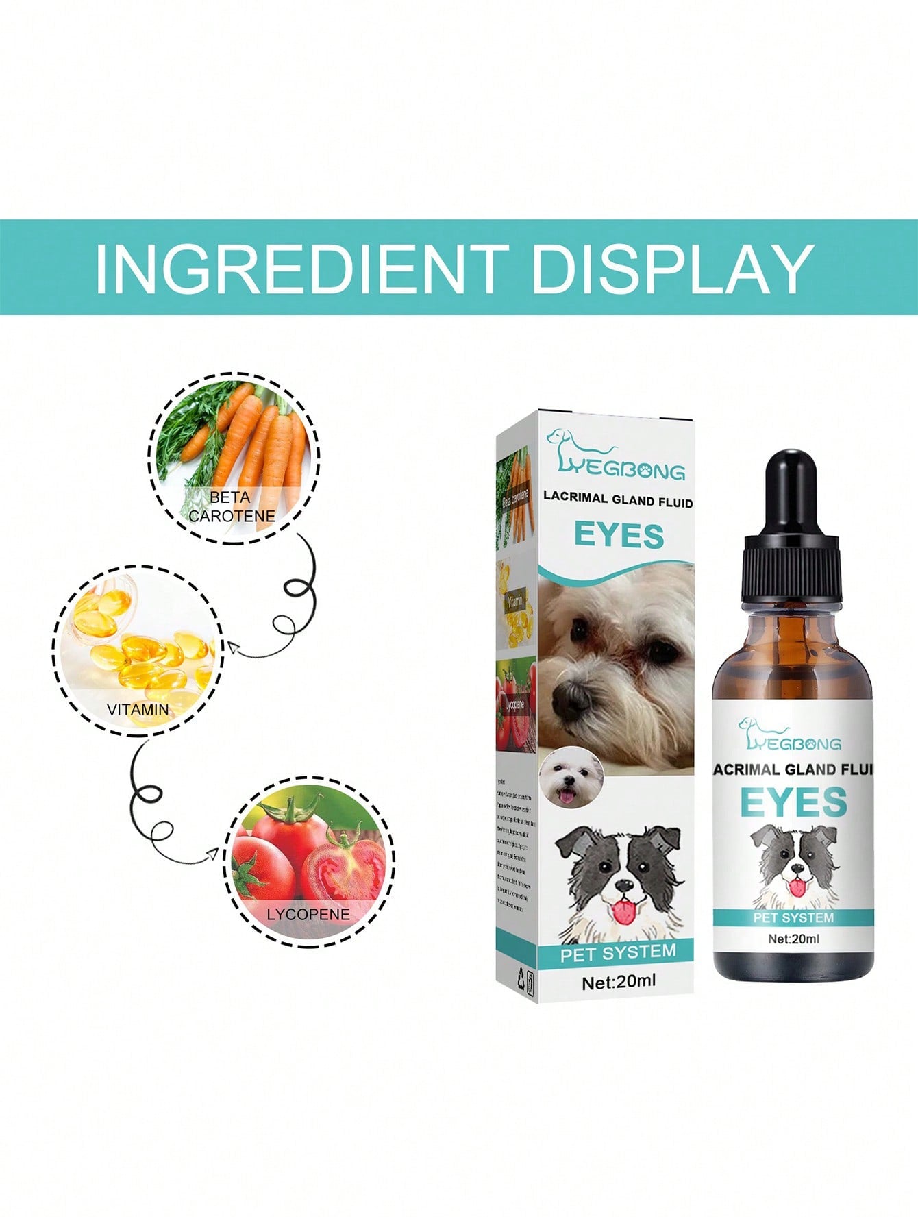 1pc 20ml Pet Tear Stain Remover For Cat Dog For Cleaning