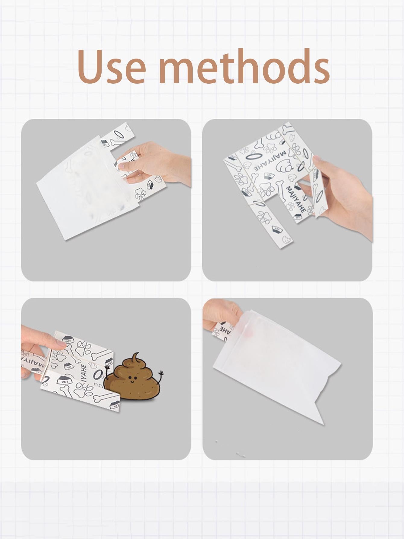 5pcs Portable Personalized Graffiti Environmentally Friendly Disposable Pet Waste Bags Outdoor Disposable Thickened Dog Poop Scoop That Is Not Easy To Deform