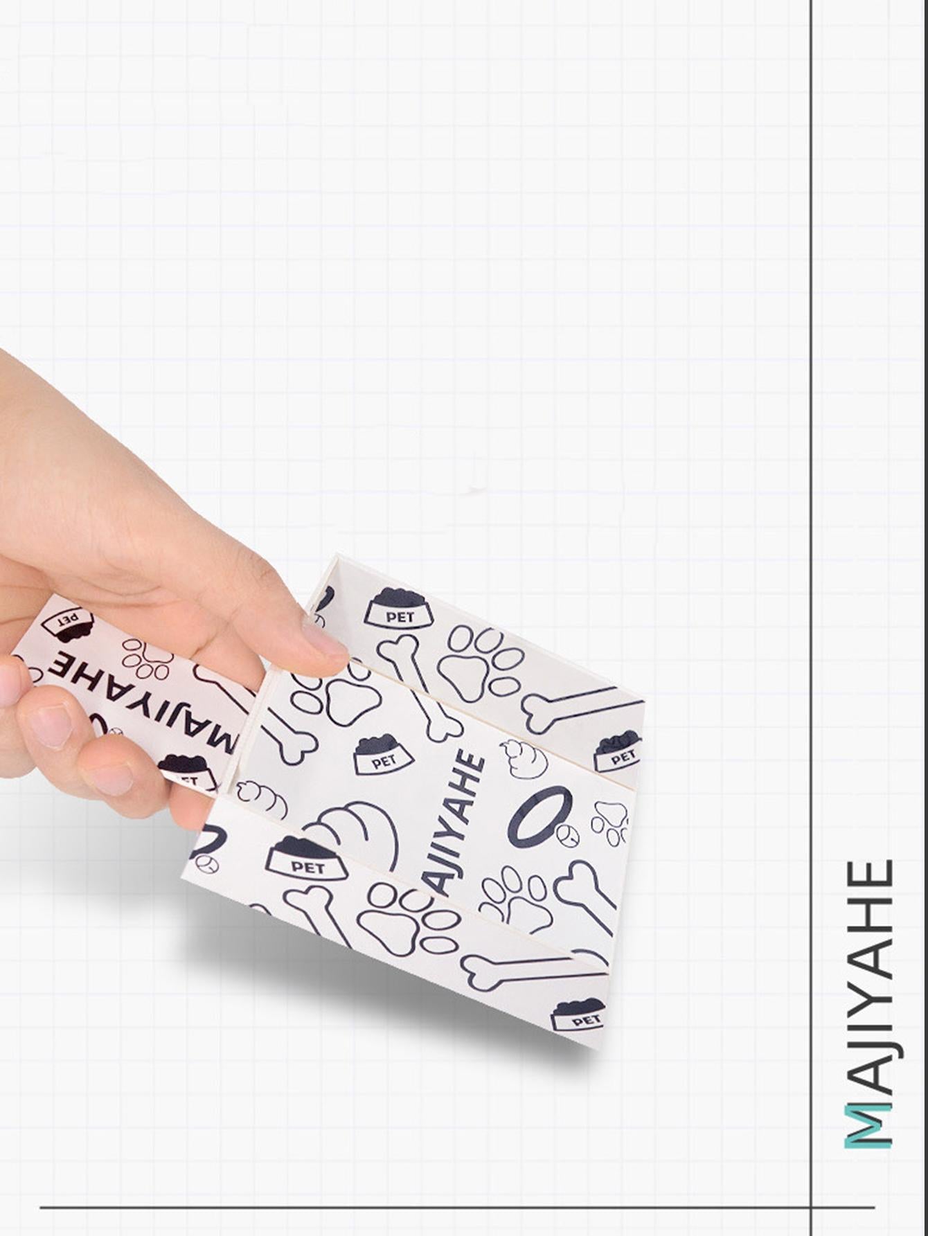 5pcs Portable Personalized Graffiti Environmentally Friendly Disposable Pet Waste Bags Outdoor Disposable Thickened Dog Poop Scoop That Is Not Easy To Deform