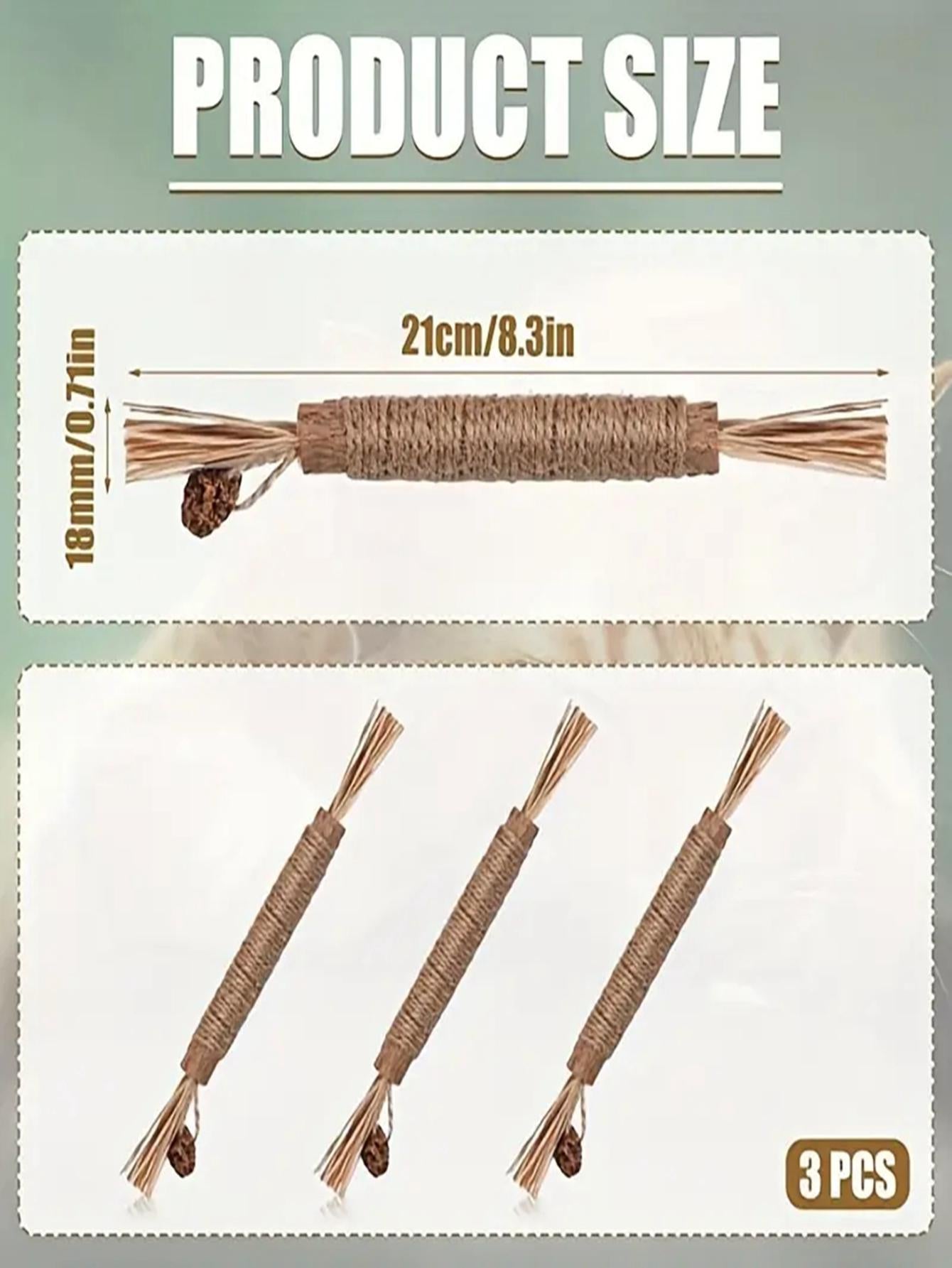 3 Pack Catnip Chew Sticks A Fun Healthy Teething Toy for Cats Kittens