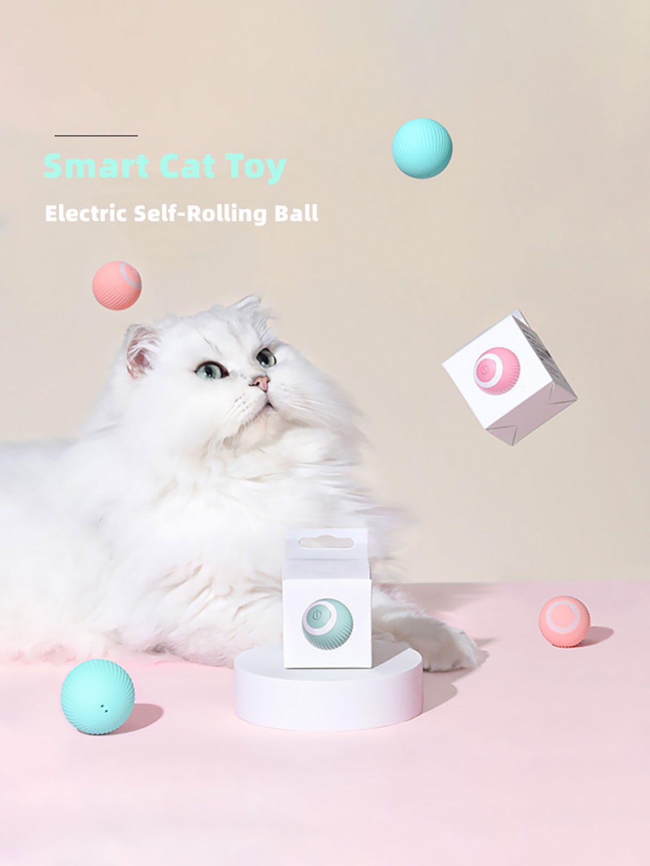 1pc Smart Cat Toys Automatic Rolling Ball Electric Cat Toys Interactive For Cats Training Self moving Kitten Toys Pet Accessories