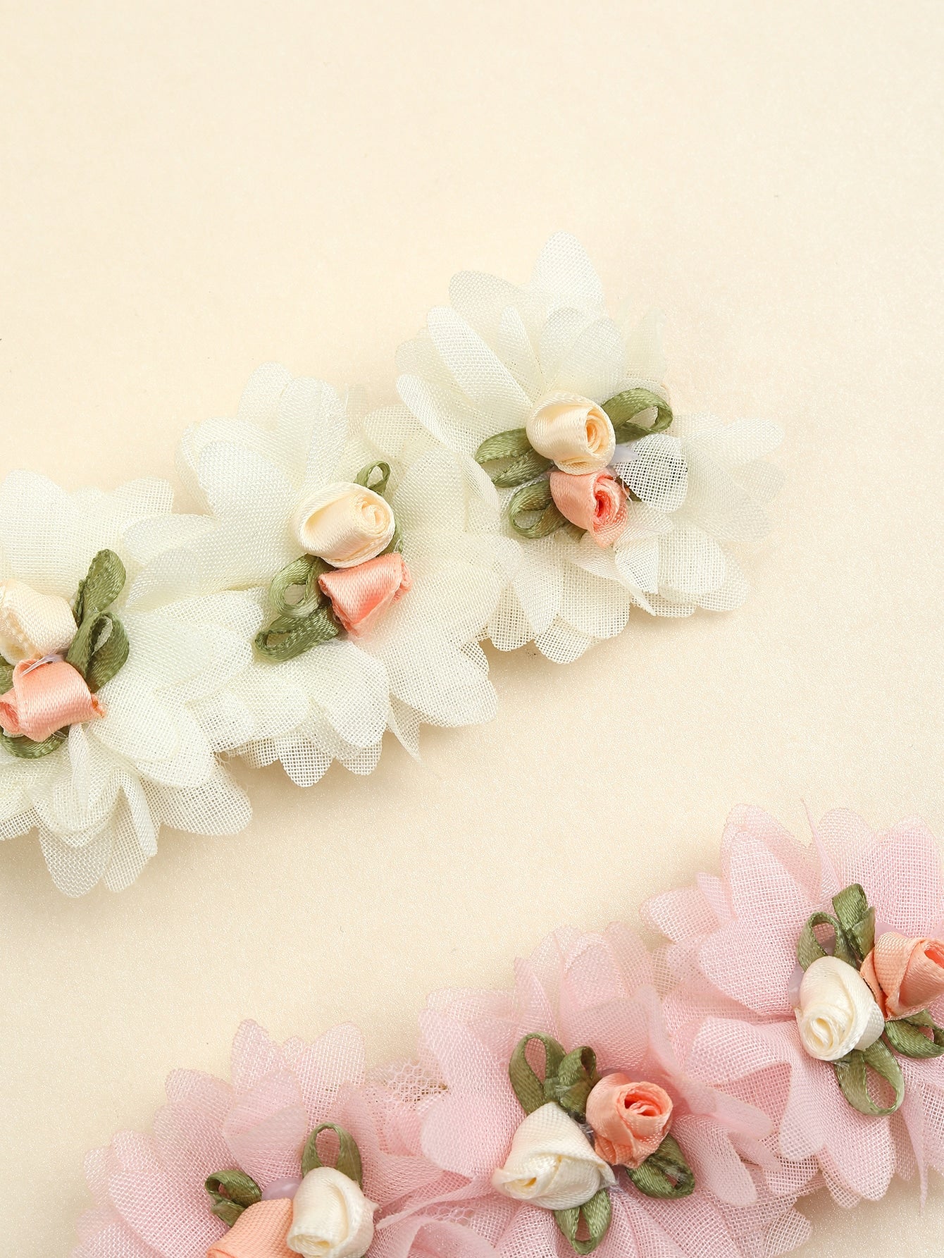 2pcs Baby Girls Flower Decor Fabric Elegant Hair Band For Party