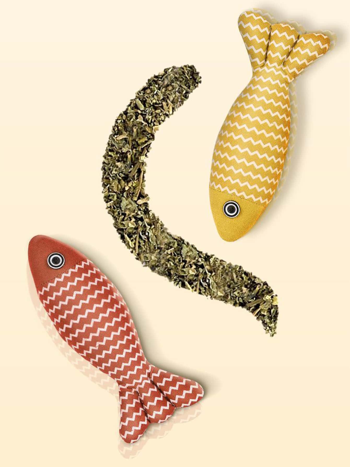 Includes Catnip Simulated Cloth Fish Interactive Cat Toy
