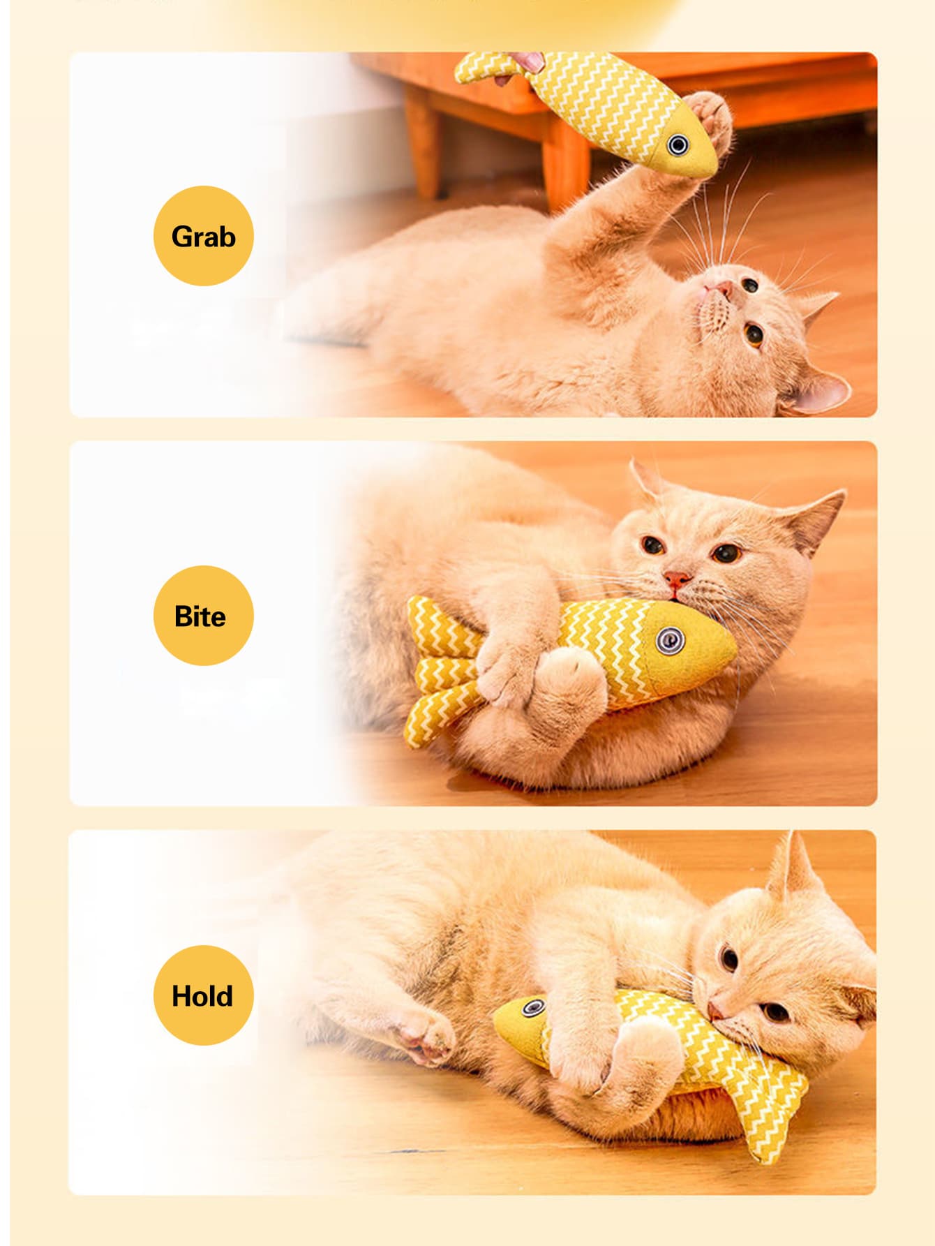 Includes Catnip Simulated Cloth Fish Interactive Cat Toy